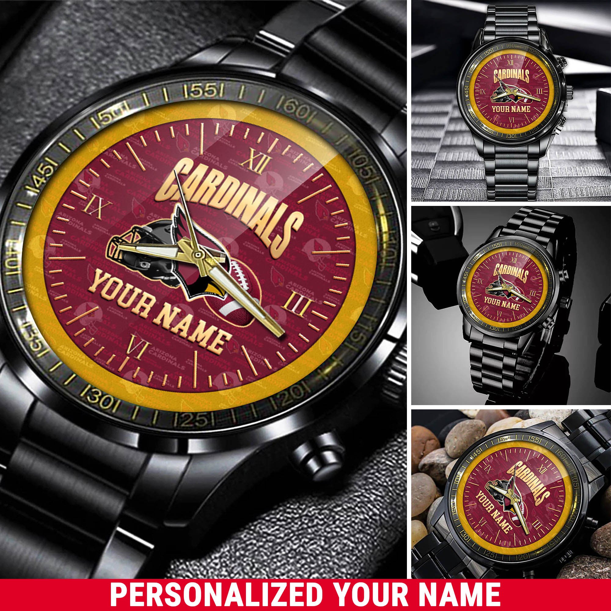 Arizona Cardinals Watch 2024 Version Personalized Your Name, Sport Watch For Fans, Sport Gifts ETHY 54417
