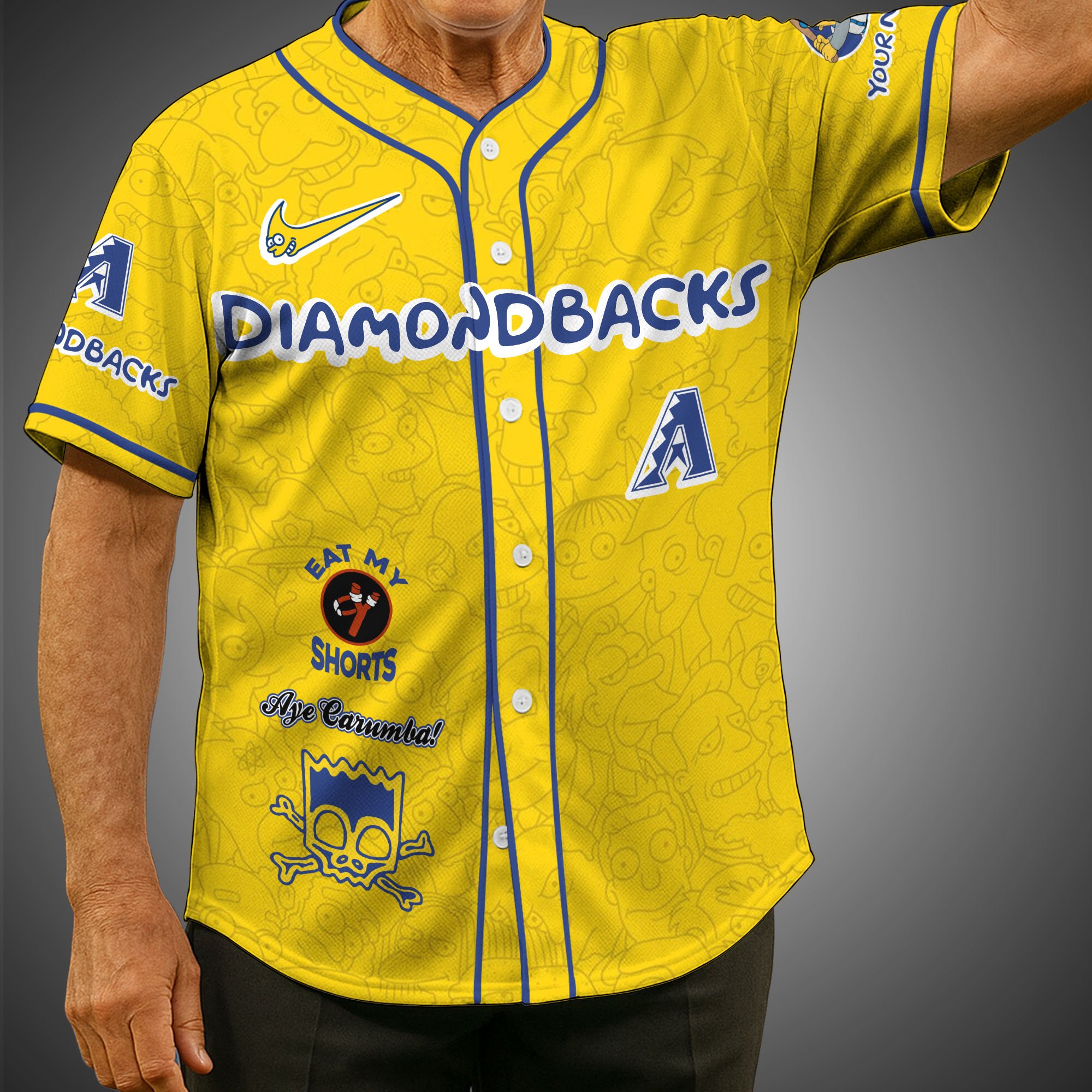 Arizona Diamondbacks Baseball Shirt X The Simpsons Custom Name, Baseball Jersey Editions Limited 2025, Sport Gifts