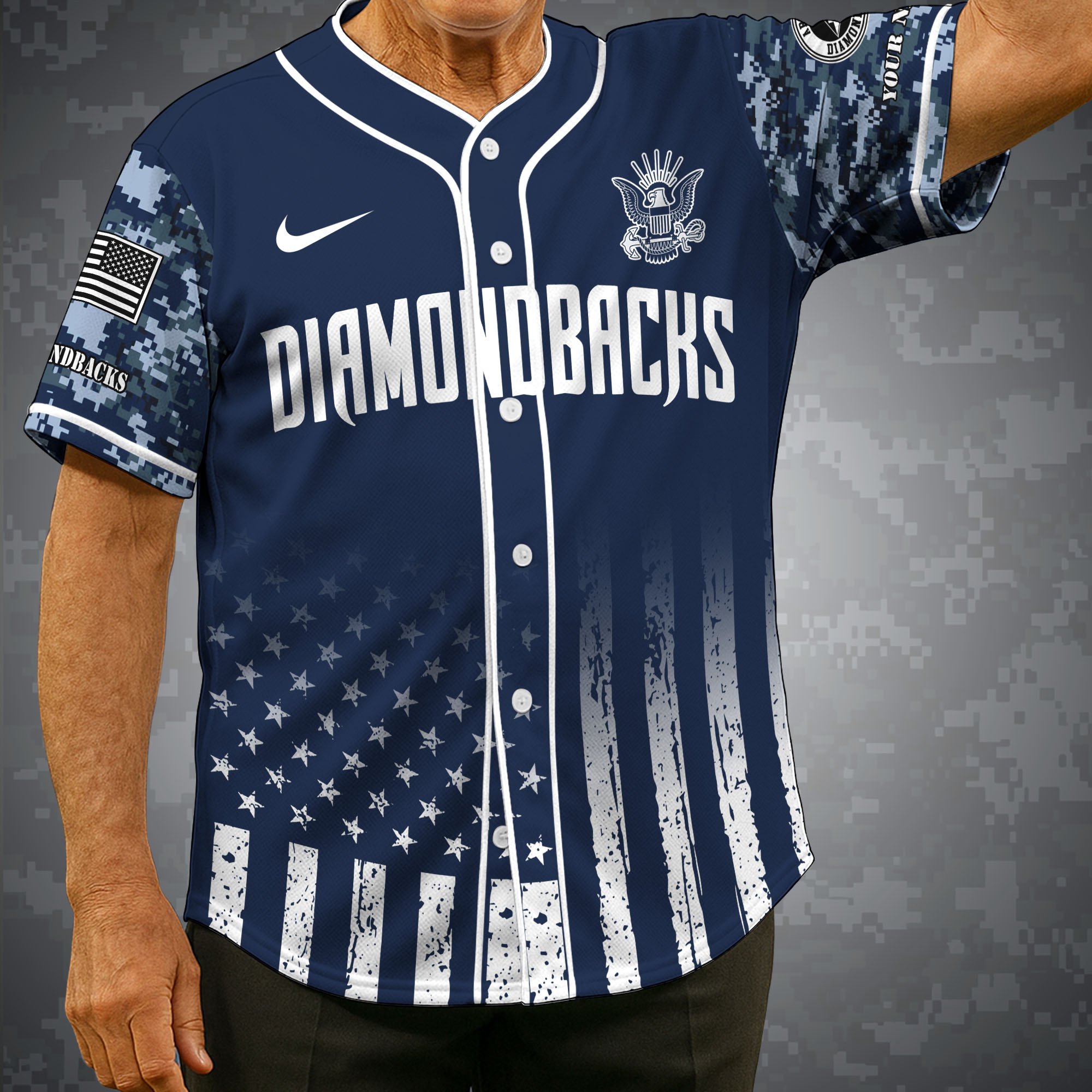 Arizona Diamondbacks Baseball Shirt X US Navy Military Appreciation Night Jersey Editions Limited 2025 Custom Name, Sport Shirt For Fan