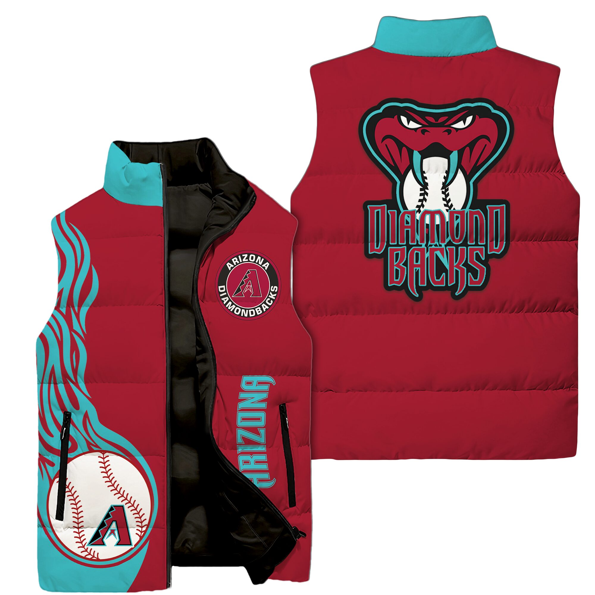 Arizona Diamondbacks MLB Style Sleeveless Puffer Jacket For Fans