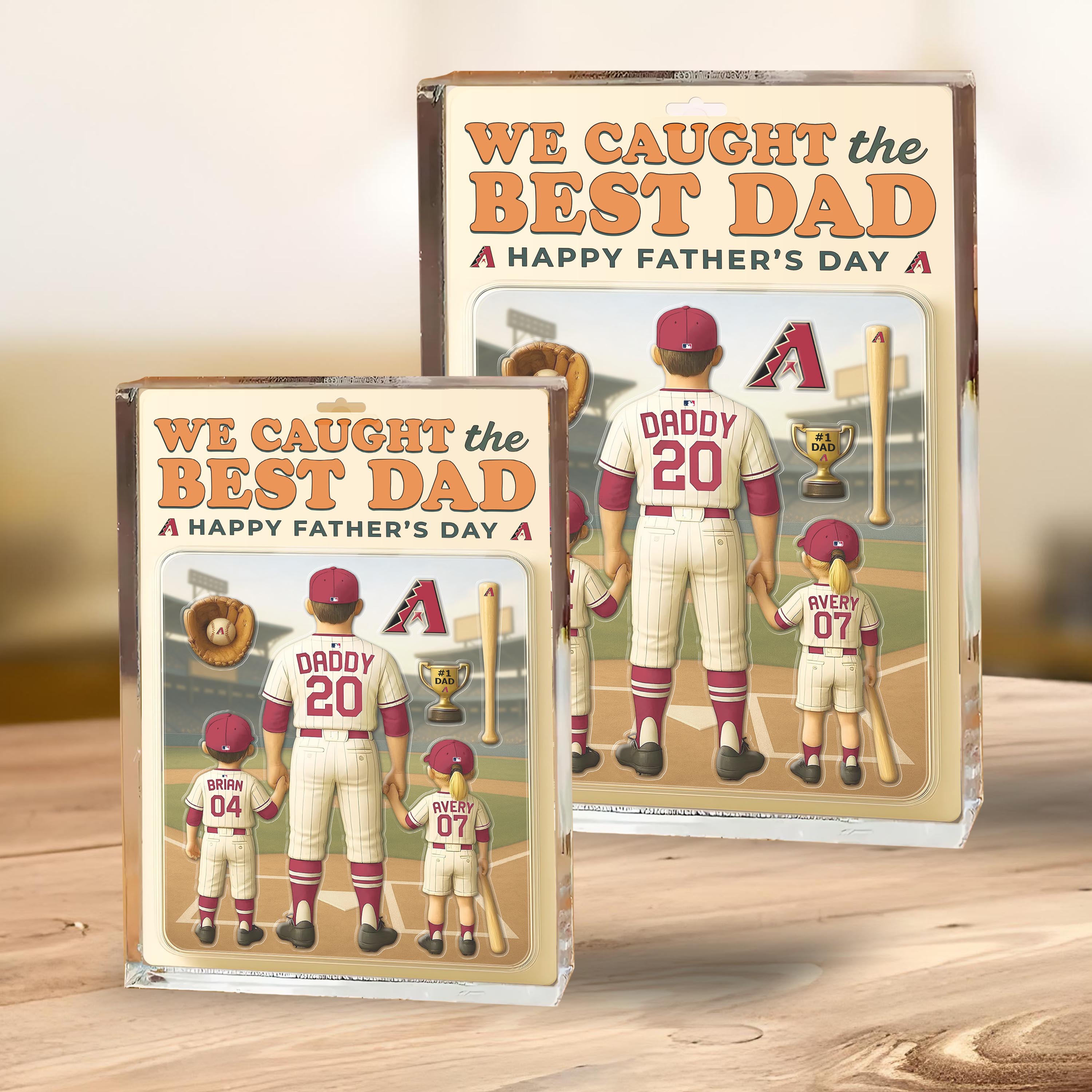 Arizona Diamondbacks Shape Acrylic Blocks Custom Name, Number And Color, Sport Team Blocks, Fathers Day Gifts 