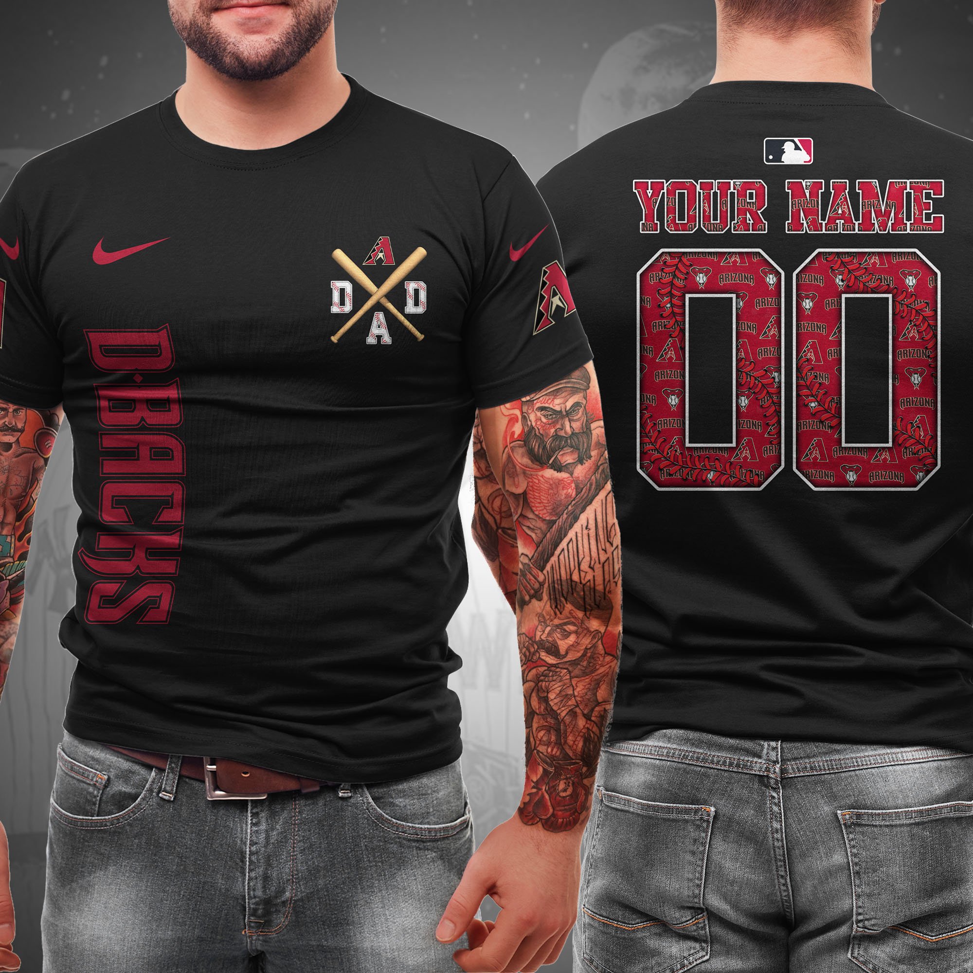 Arizona Diamondbacks T-Shirt Custom Name And Number, Sport Team Shirt, Gifts For Dad 