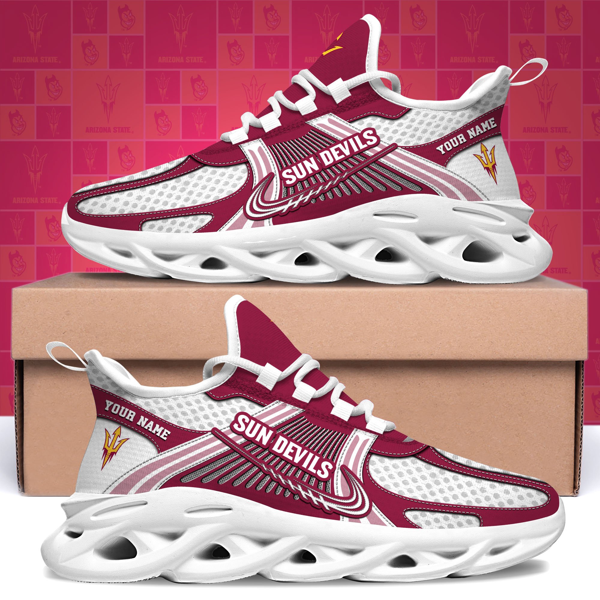 Arizona State Sun Devils Clunky Sneakers Custom Your Name, Sport Sneakers, Sport Gifts For Fan, Gifts For Him