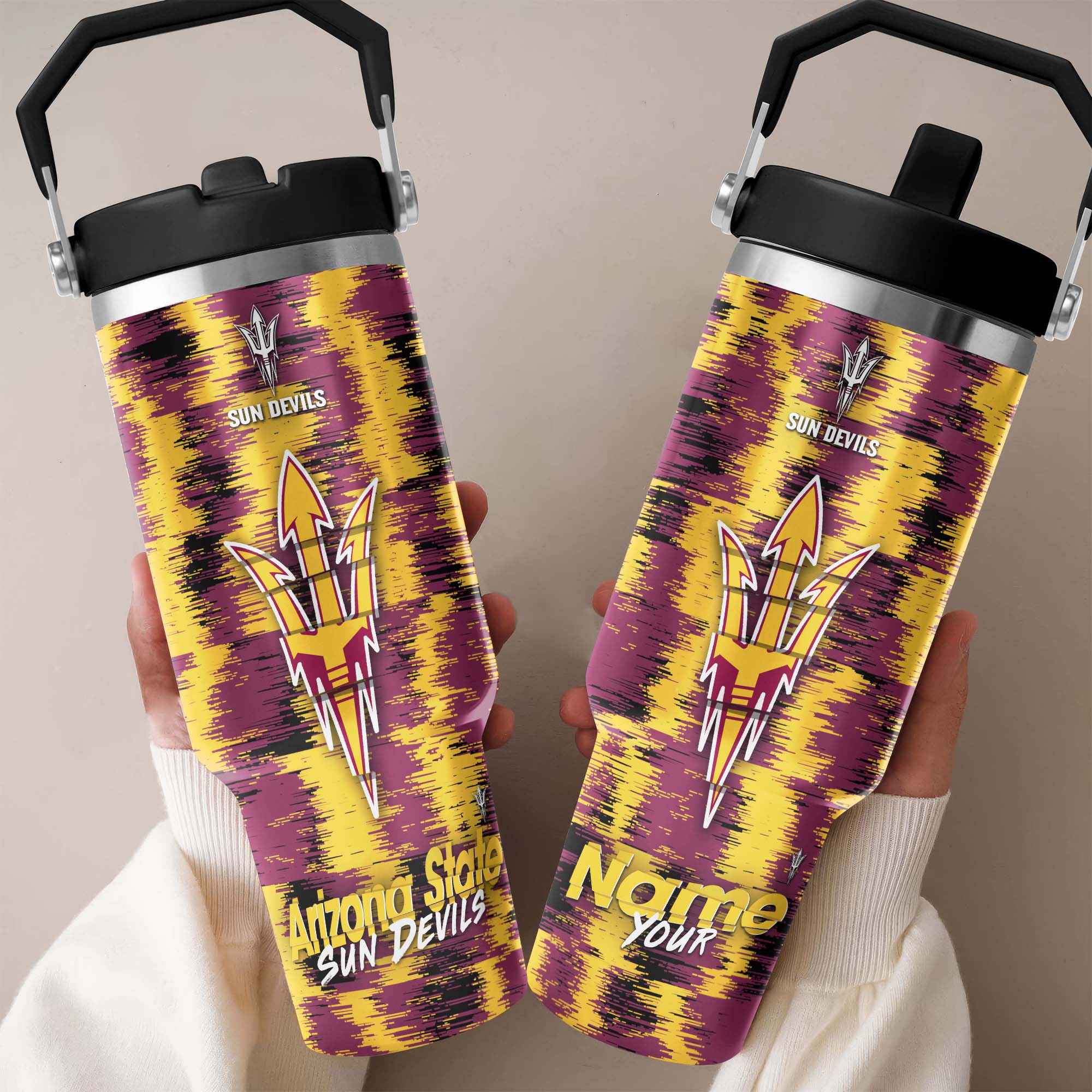 Arizona State Sun Devils Flip Straw 30Oz Tumbler Custom Your Name, Sport Flip Straw 30Oz Tumbler, Fan Gifts