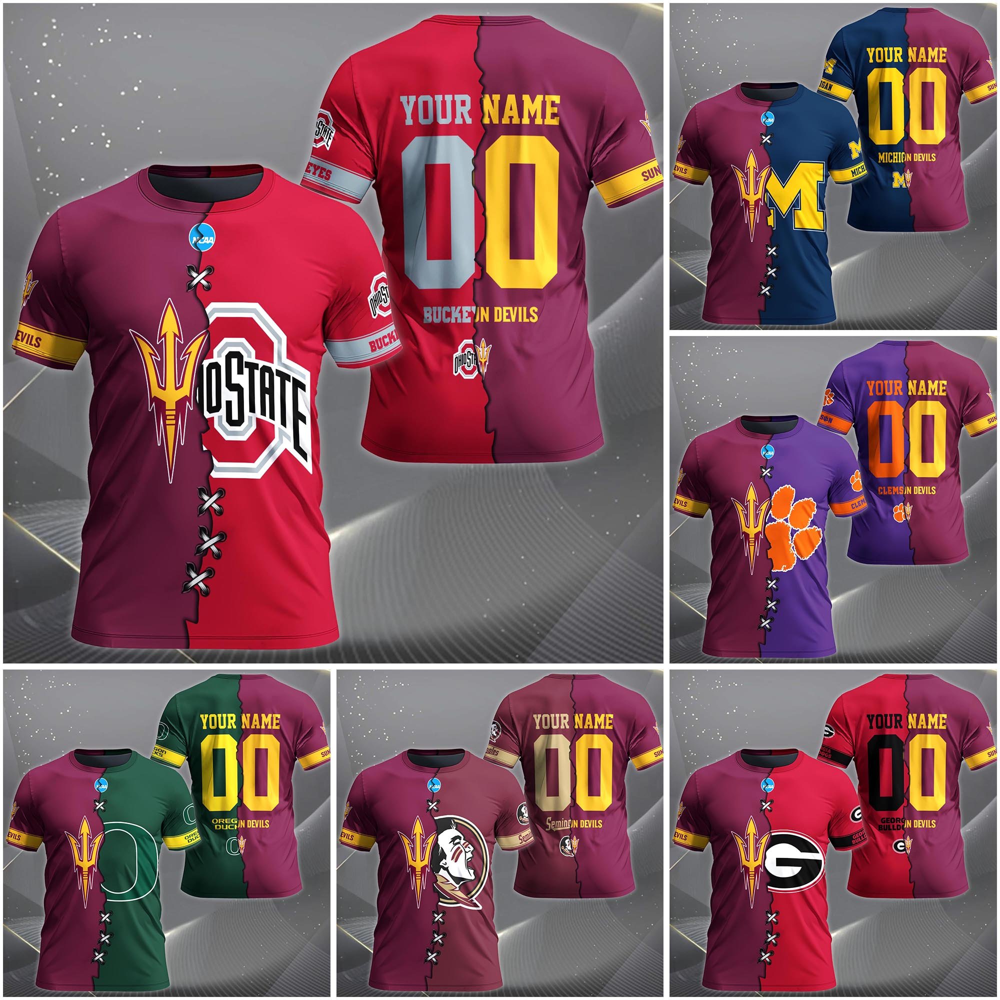 Arizona State Sun Devils House Divided T-Shirt Custom Name 2025 Version, Year And Team, Sport Shirts For Fan