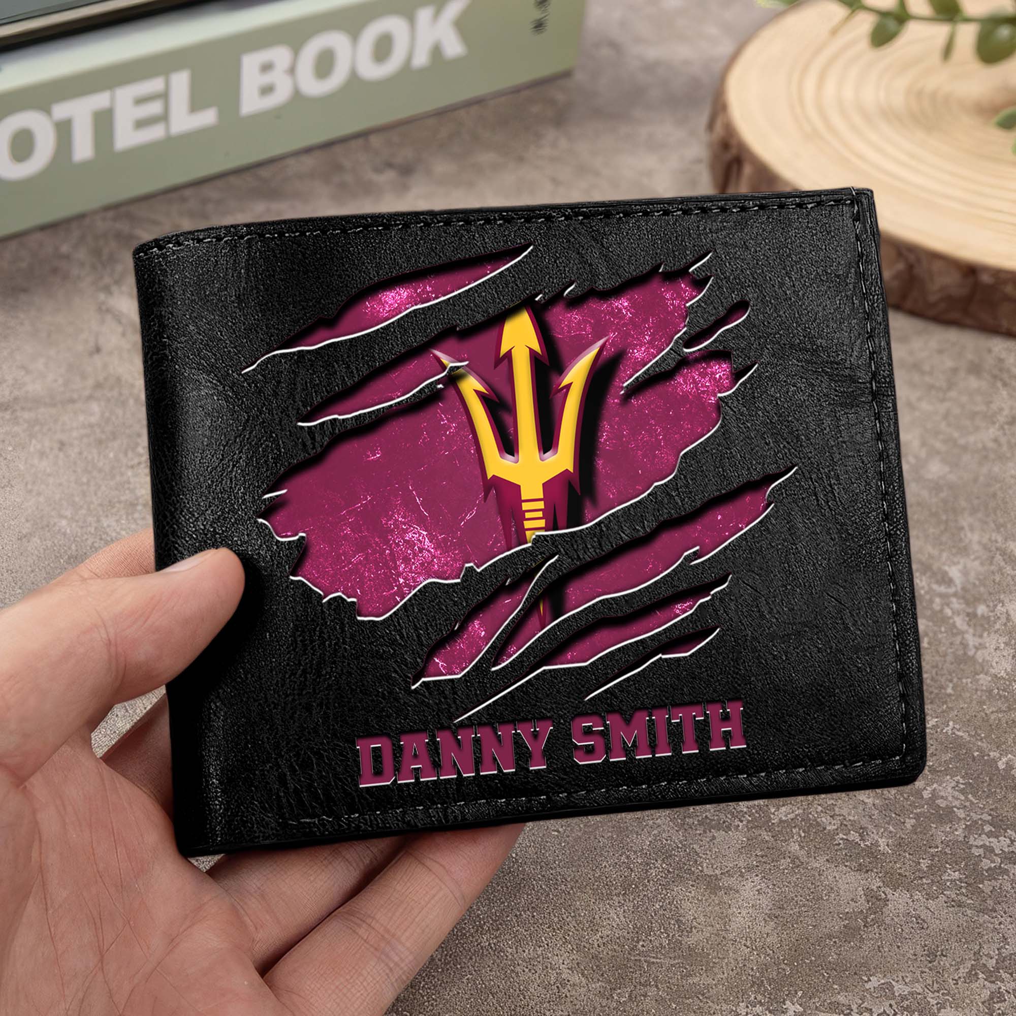 Arizona State Sun Devils Men Wallet Custom Your Name, Football Team Men Wallet For Fans, Gifts For Football Lovers