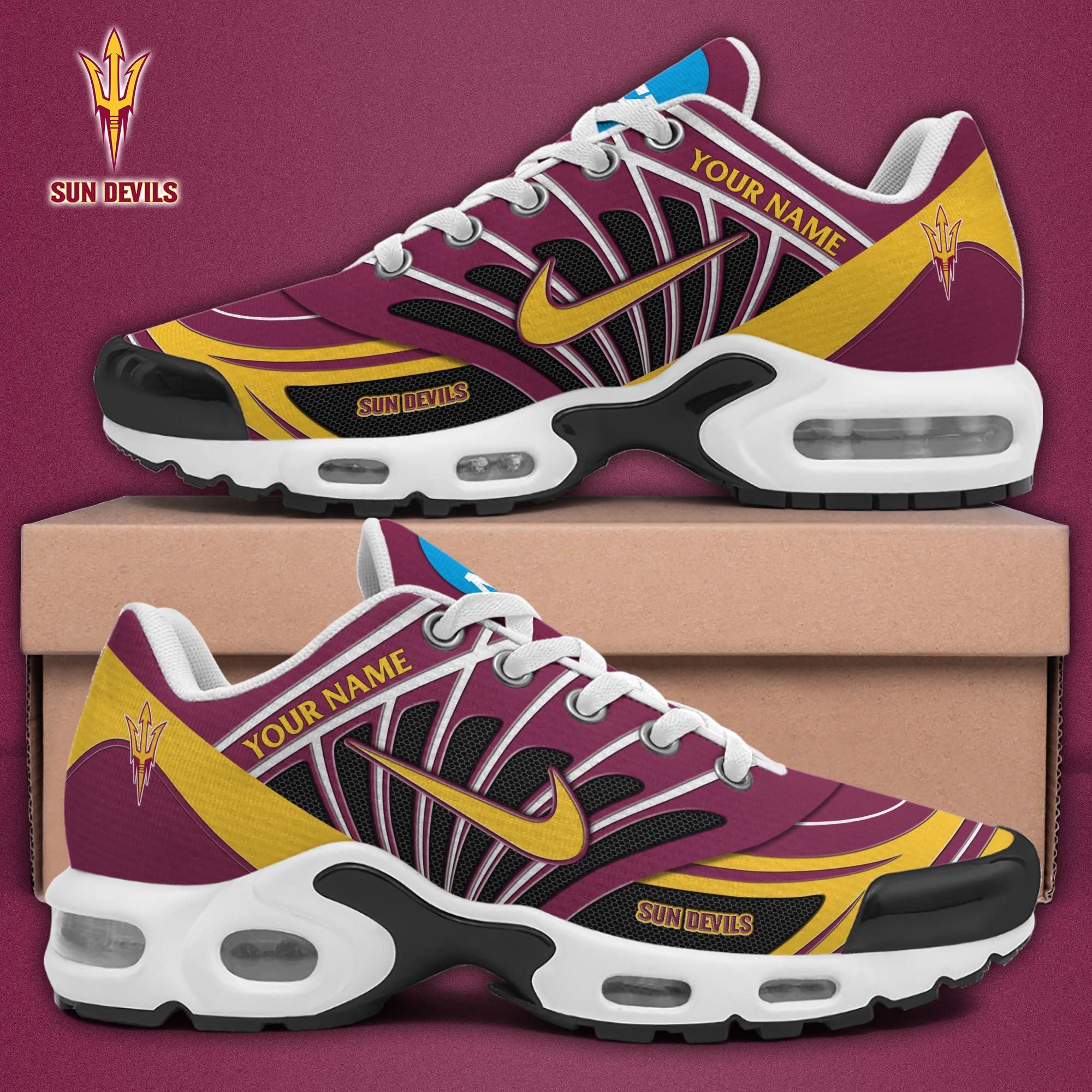 Arizona State Sun Devils TN Shoes 2025 Version Custom Name, Sport Shoes For Fan, Fan Gifts