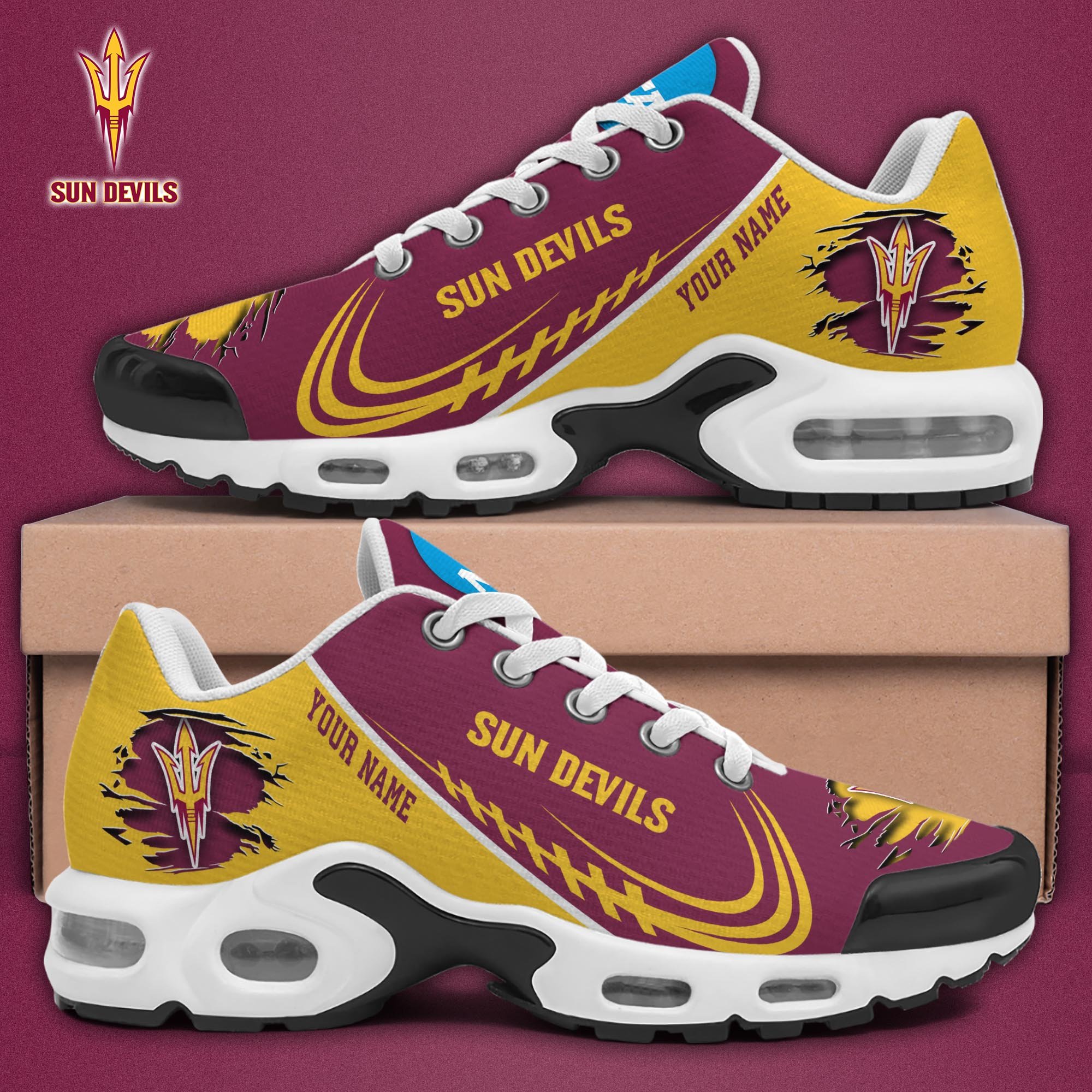 Arizona State Sun Devils TN Shoes 2025 Version Custom Name, Sport Shoes For Fan, Fan Gifts