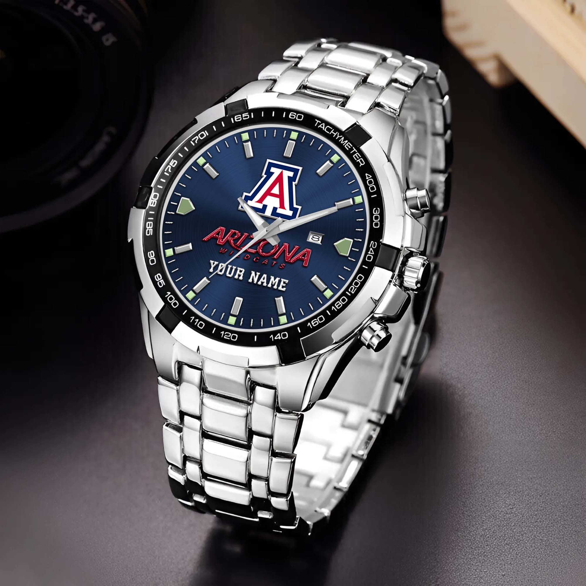 Arizona Wildcats Alloy Men Quartz Watch Custom Your Name, Sport Men Watch, Football Fan Gifts