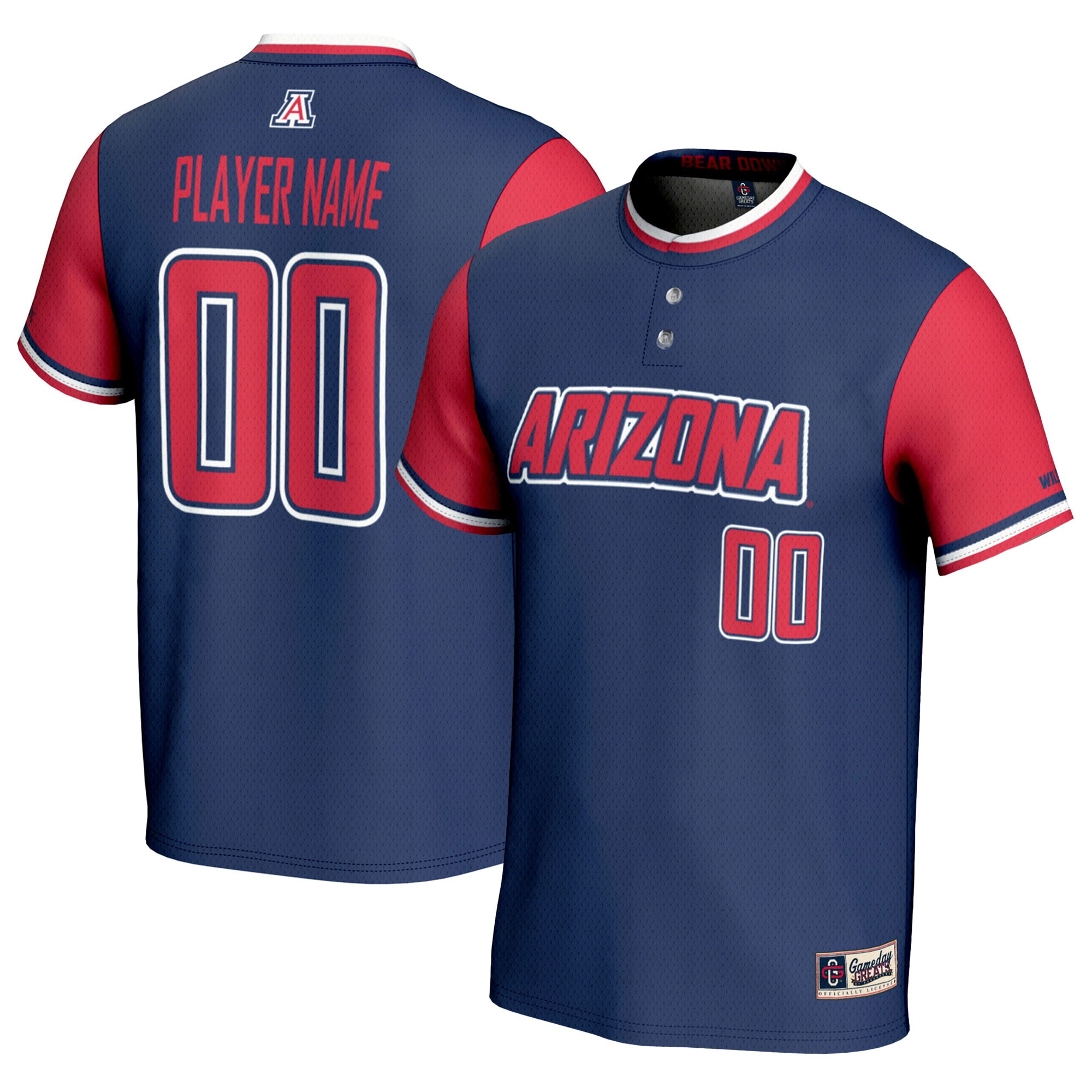 Arizona Wildcats Gameday Greats Youth NIL Pick A Player Lightweight Softball Jersey - Navy