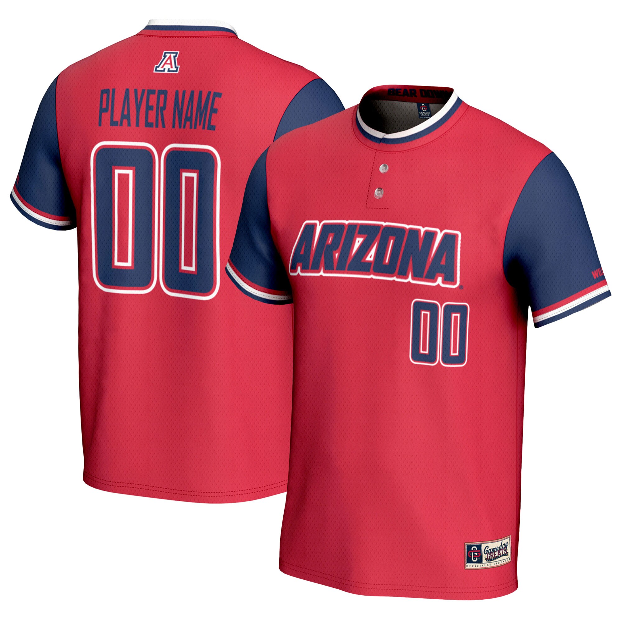 Arizona Wildcats Gameday Greats Youth NIL Pick A Player Lightweight Softball Jersey - Red