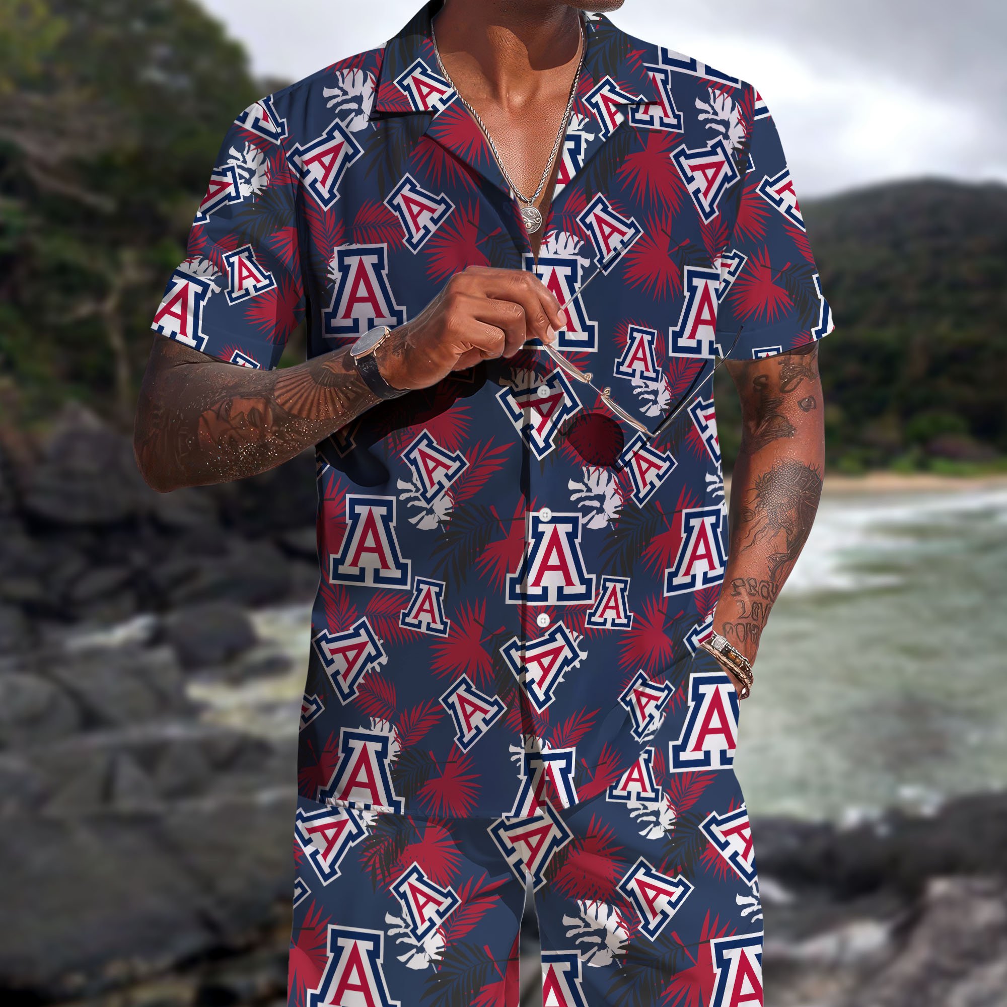 Arizona Wildcats Hawaiian Shorts Set 2025 Version, Hawaiian Shirts, Sports Shorts, Gifts For Fan