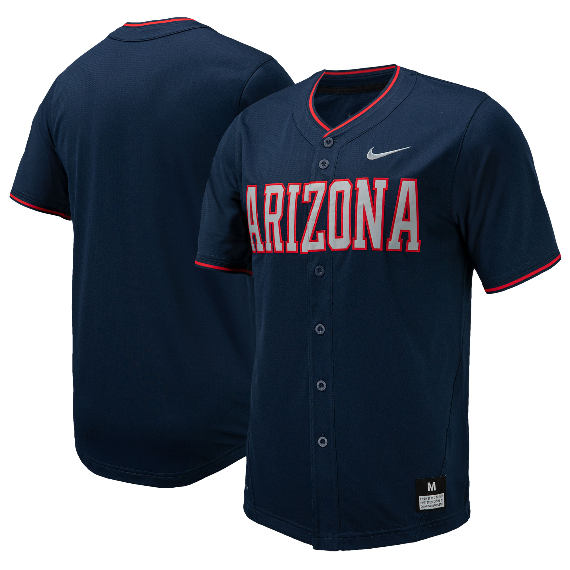 Arizona Wildcats Nike Replica Full Button Baseball Jersey - Navy