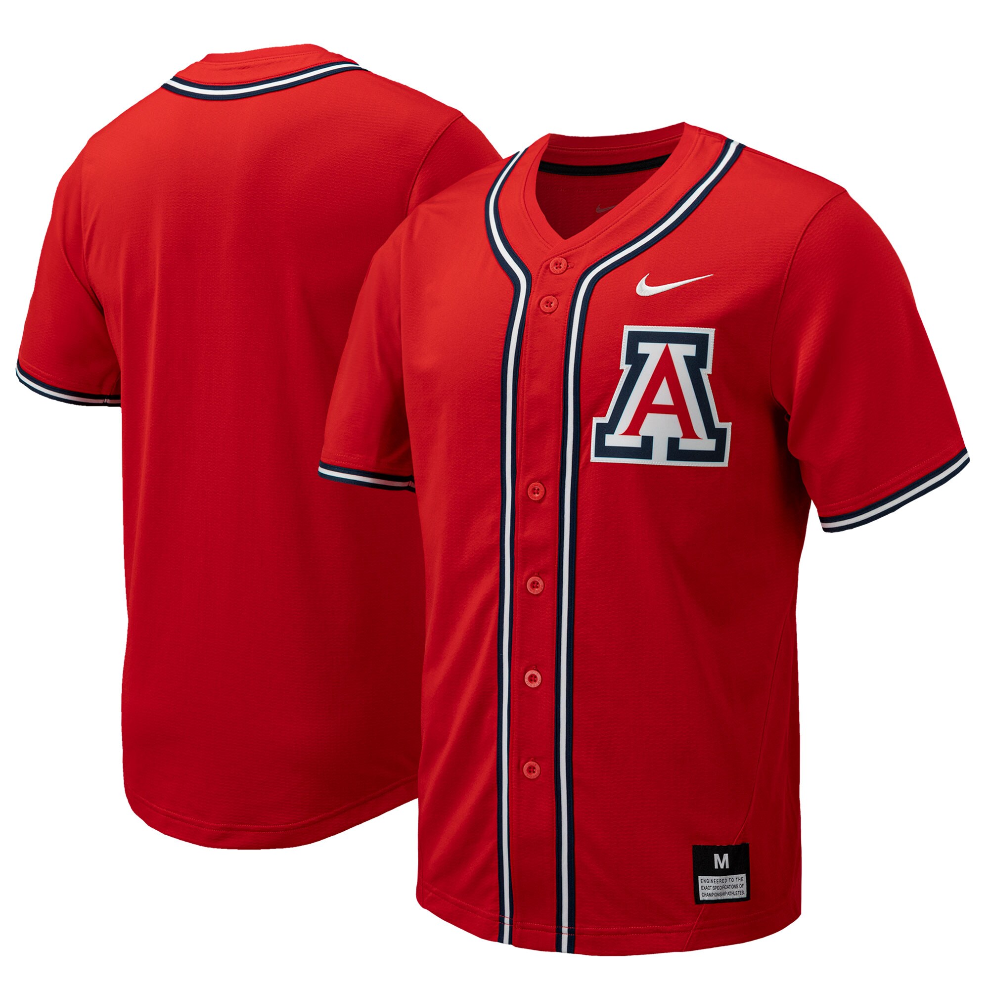 Arizona Wildcats Nike Replica Full Button Baseball Jersey - Red