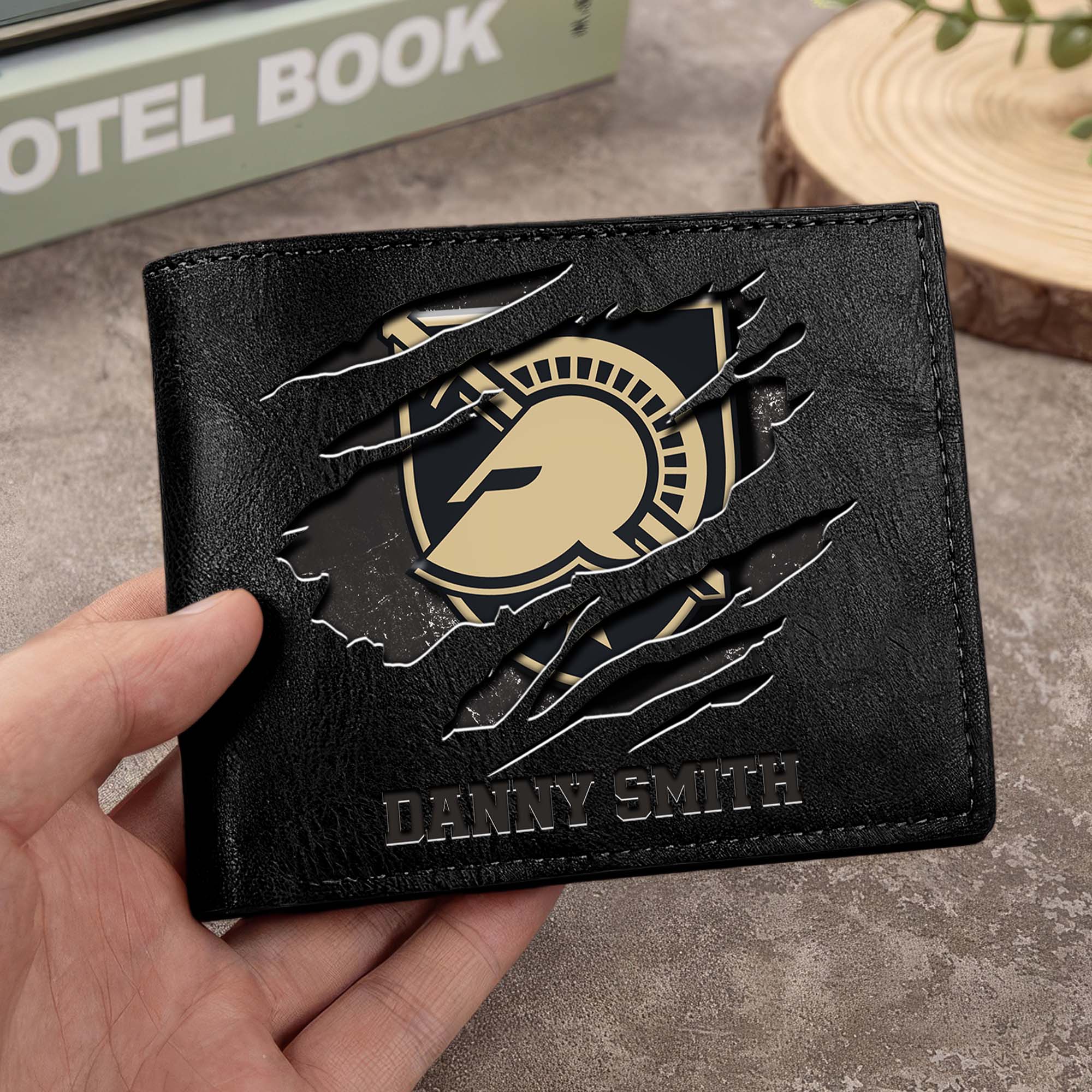 Army Black Knights Men Wallet Custom Your Name, Football Team Men Wallet For Fans, Gifts For Football Lovers