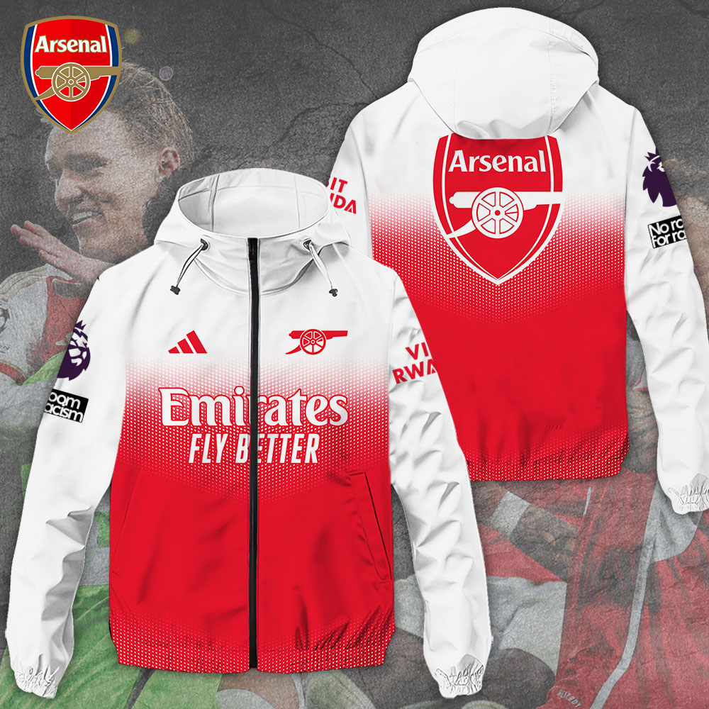 Arsenal EPL Style Windbreaker Jacket For Fans