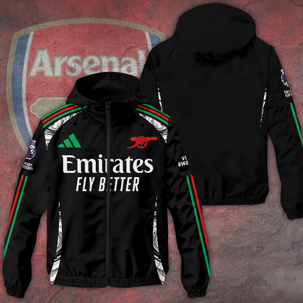 Arsenal EPL Style Windbreaker Jacket For Fans