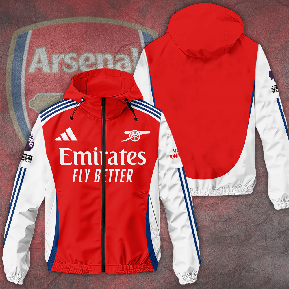 Arsenal EPL Style Windbreaker Jacket For Fans