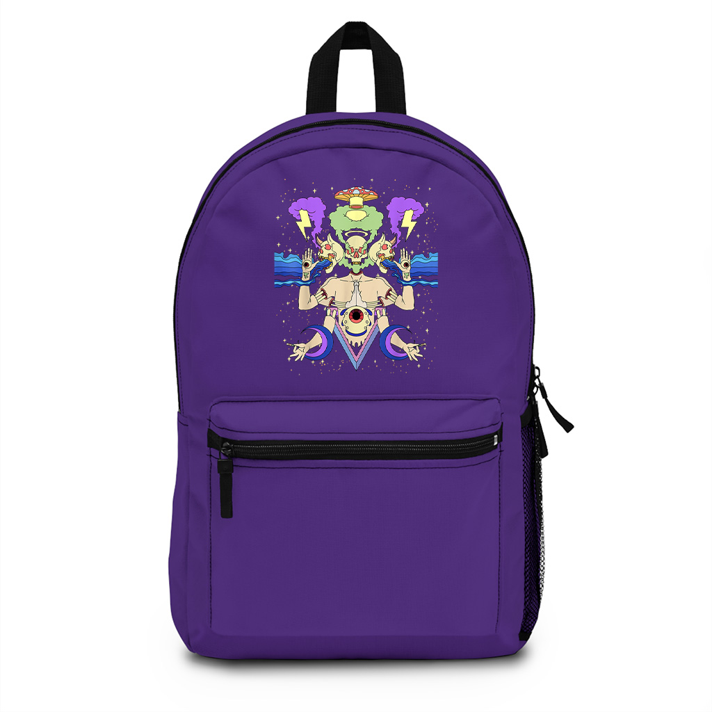 Art Sick Colorful Hippie Trippy Backpack - Image 6