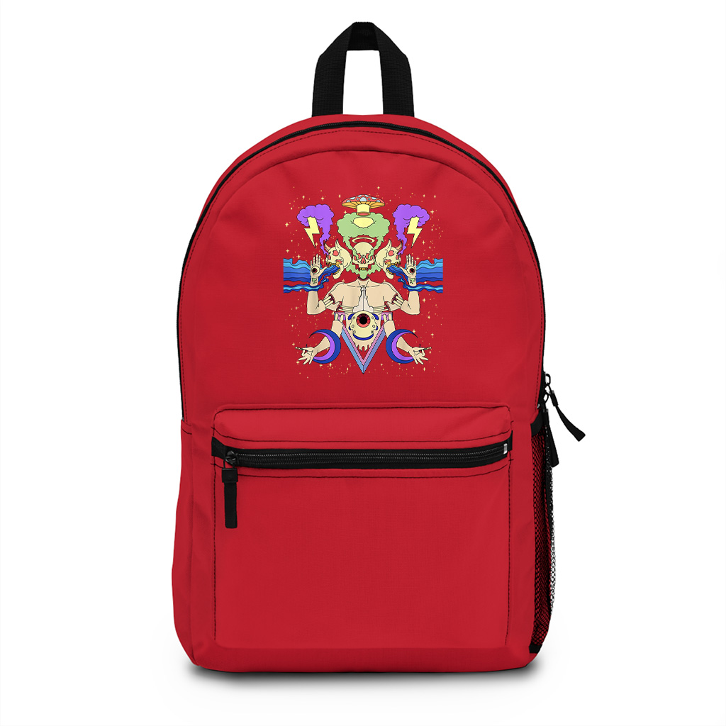 Art Sick Colorful Hippie Trippy Backpack - Image 7