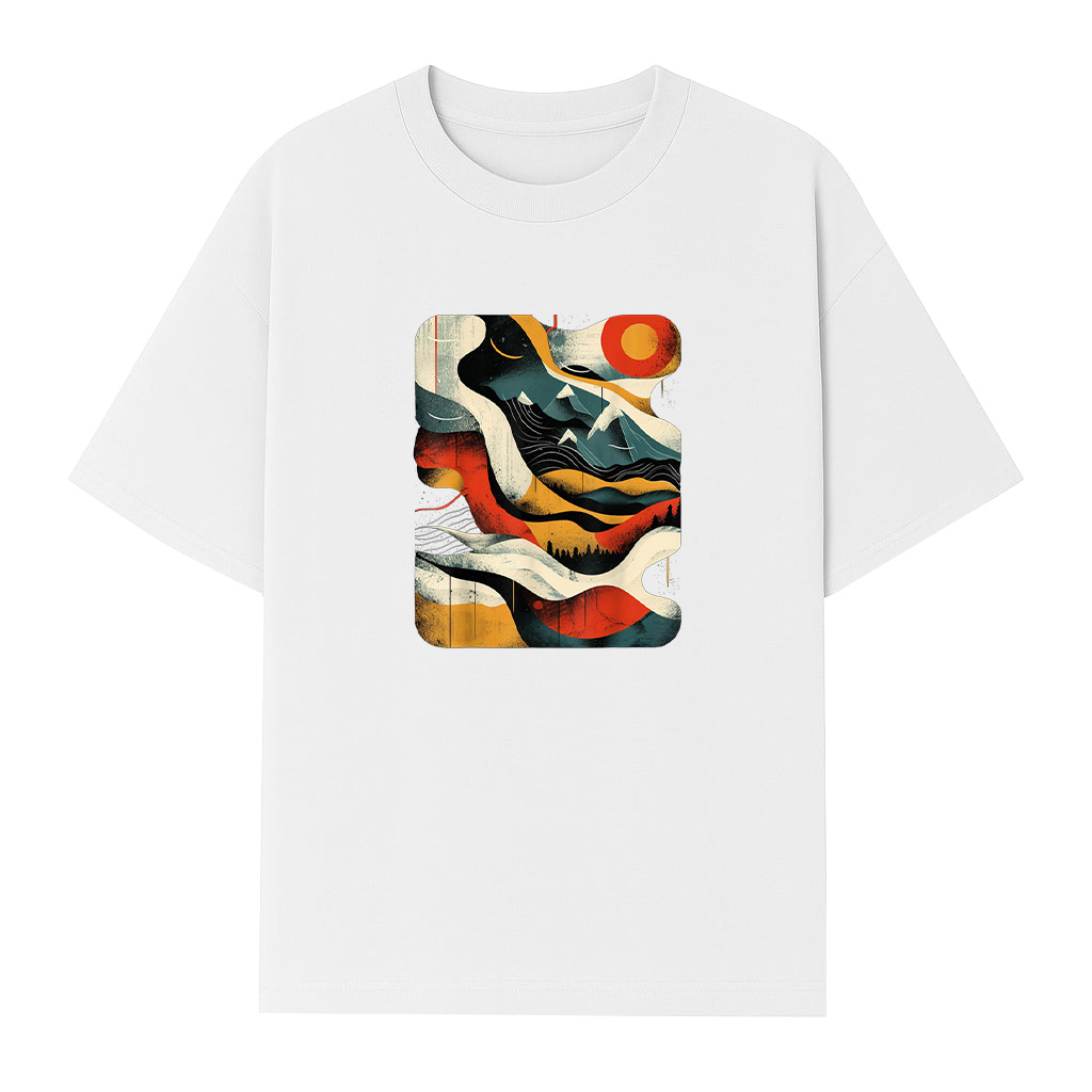 Artsy Hiker On Abstract Art Hiking T-Shirt