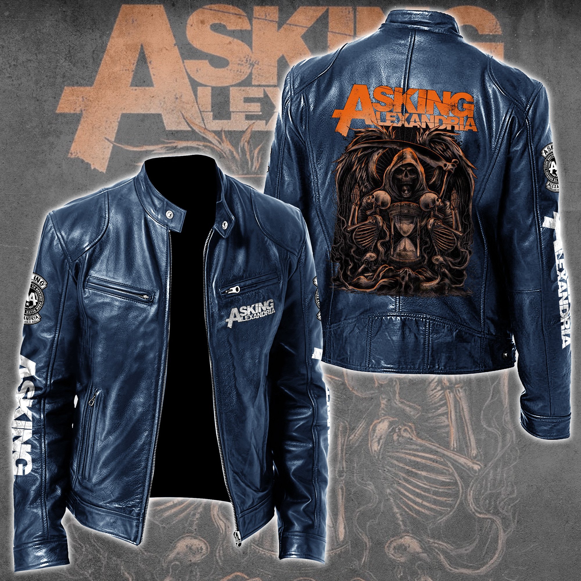 Asking Alexandria Music Leather Bomber Jacket