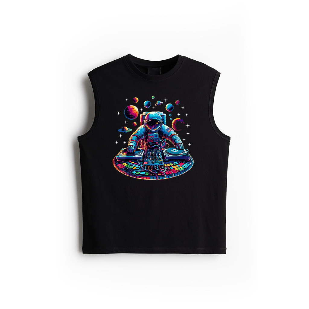 Astronaut DJ Planets Djing In Space Tank Top