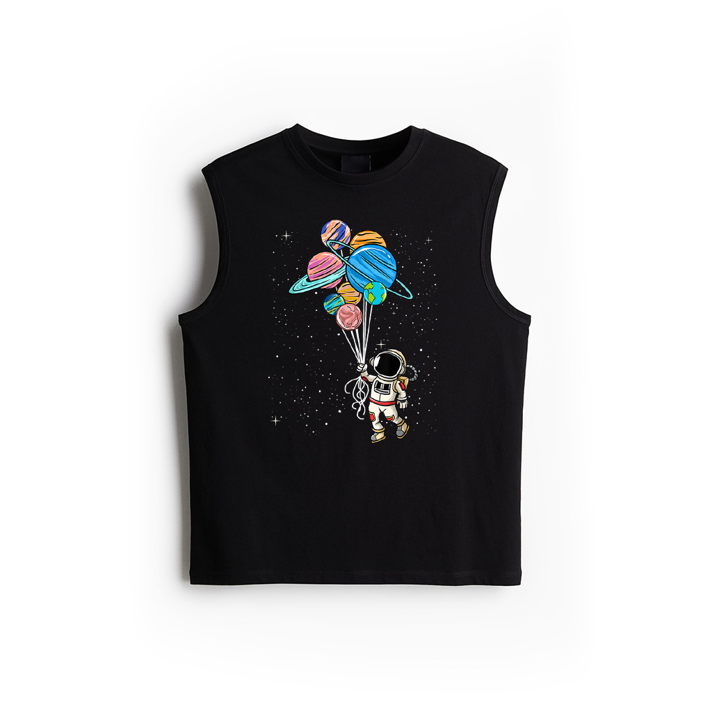 Astronaut Holding Planet Balloons Tank Top