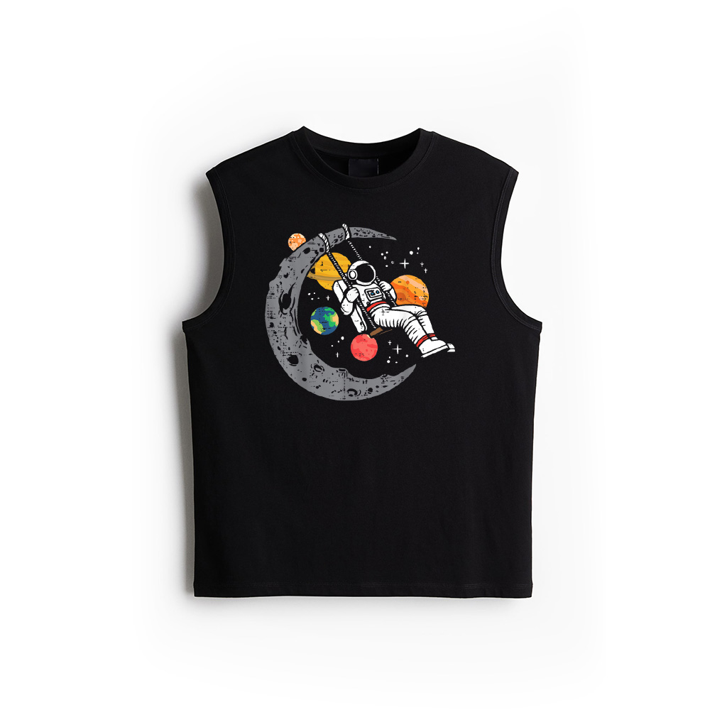 Astronaut Moon Swing Planets Space Galaxy Women Kids Men Tank Top