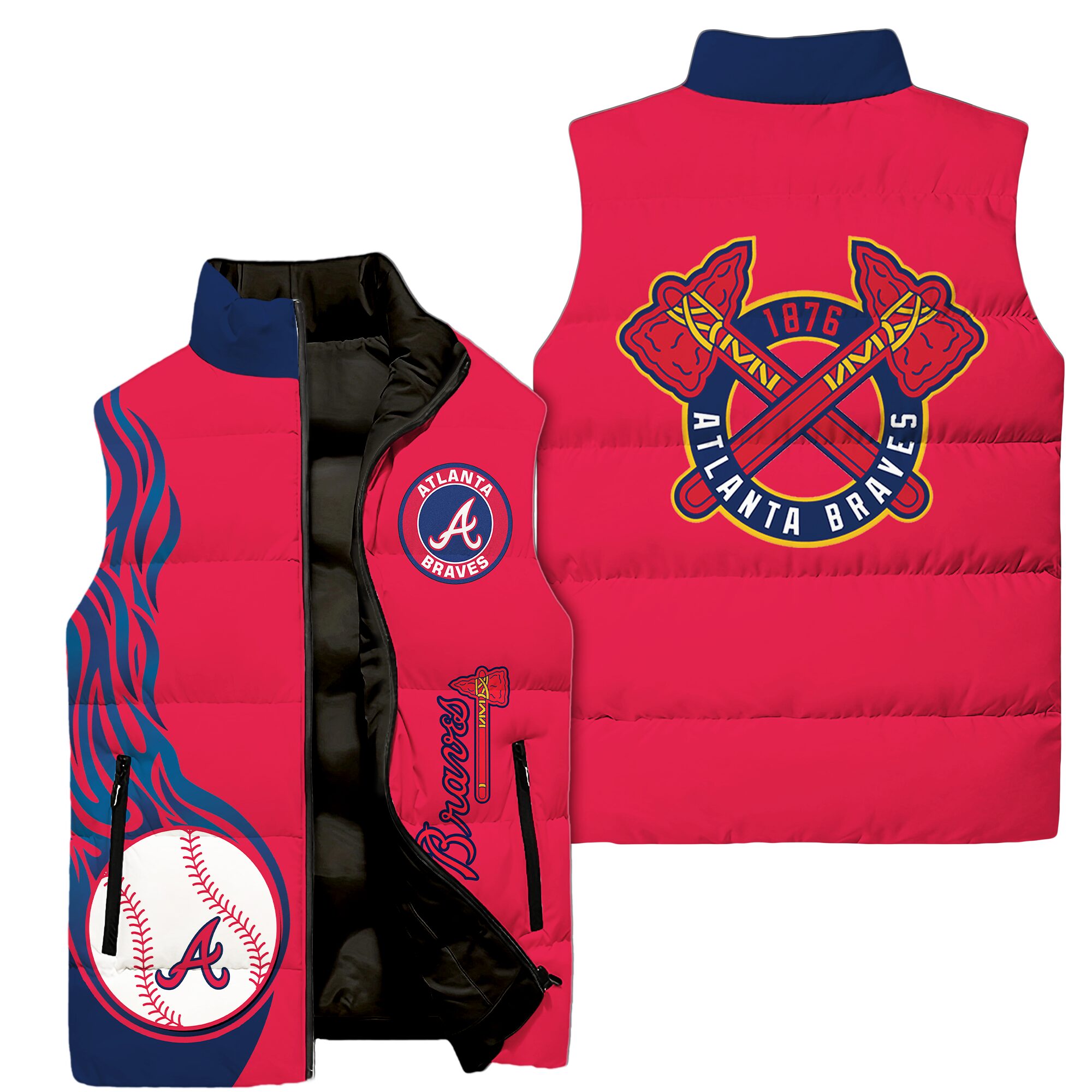 Atlanta Braves MLB Style Sleeveless Puffer Jacket For Fans