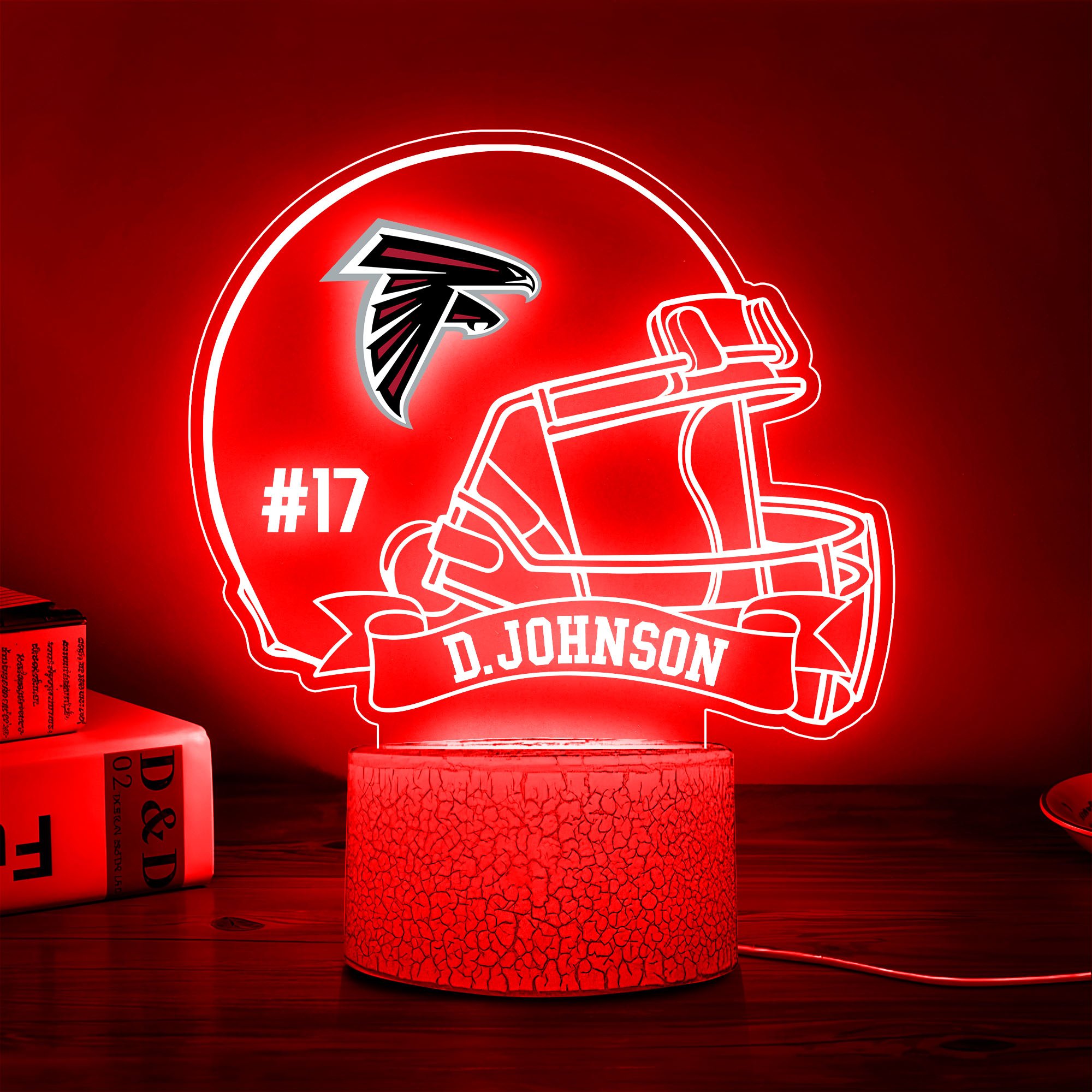 Atlanta Falcons 3D Led Lamp Custom Name And Number, Sport Lamp, Home Decor 