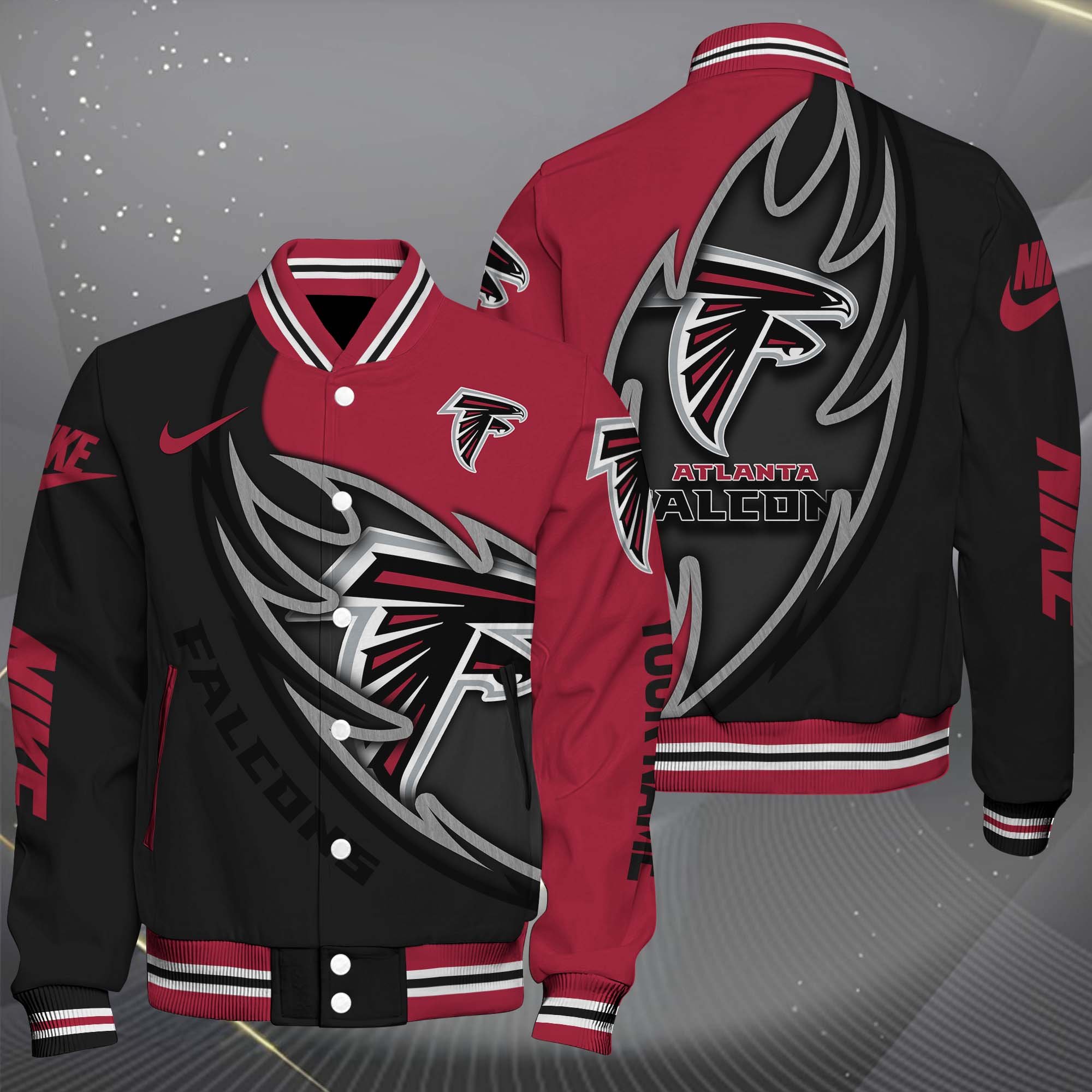Atlanta Falcons Baseball Jacket, Sport Jacket Custom You Name, Football Fan Gifts 