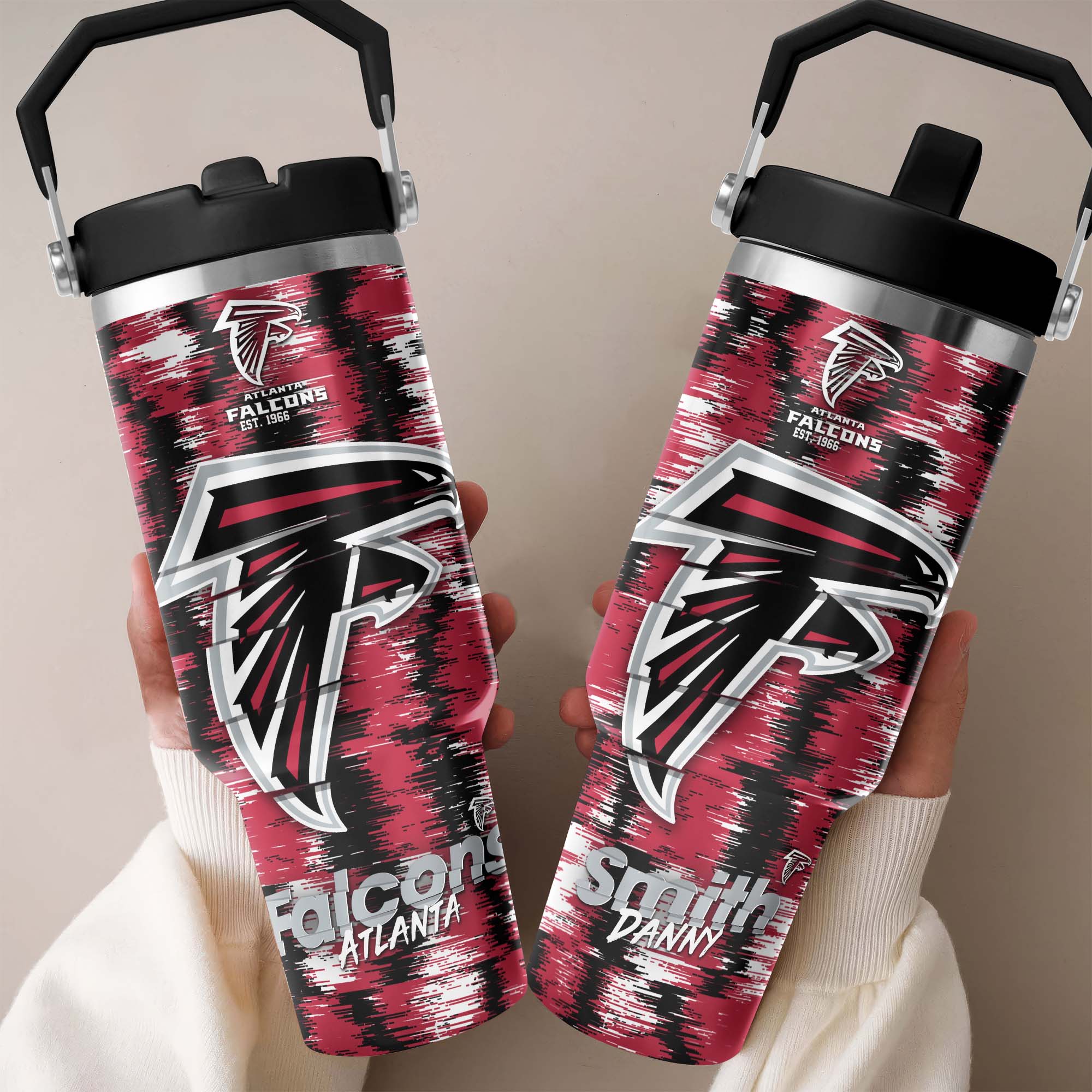 Atlanta Falcons Flip Straw 30Oz Tumbler Custom Your Name, Sport Flip Straw 30Oz Tumbler, Fan Gifts