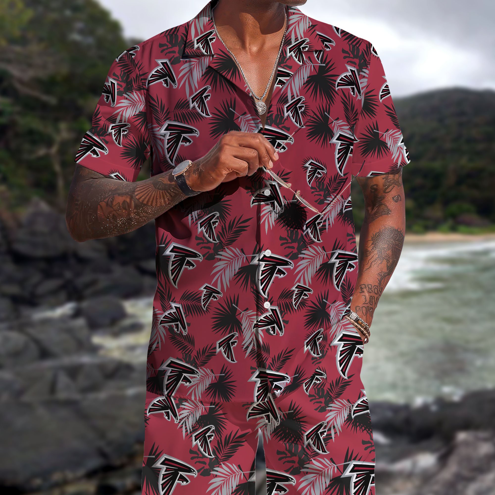 Atlanta Falcons Hawaiian Shorts Set 2025 Version, Hawaiian Shirts, Sports Shorts, Gifts For Fan