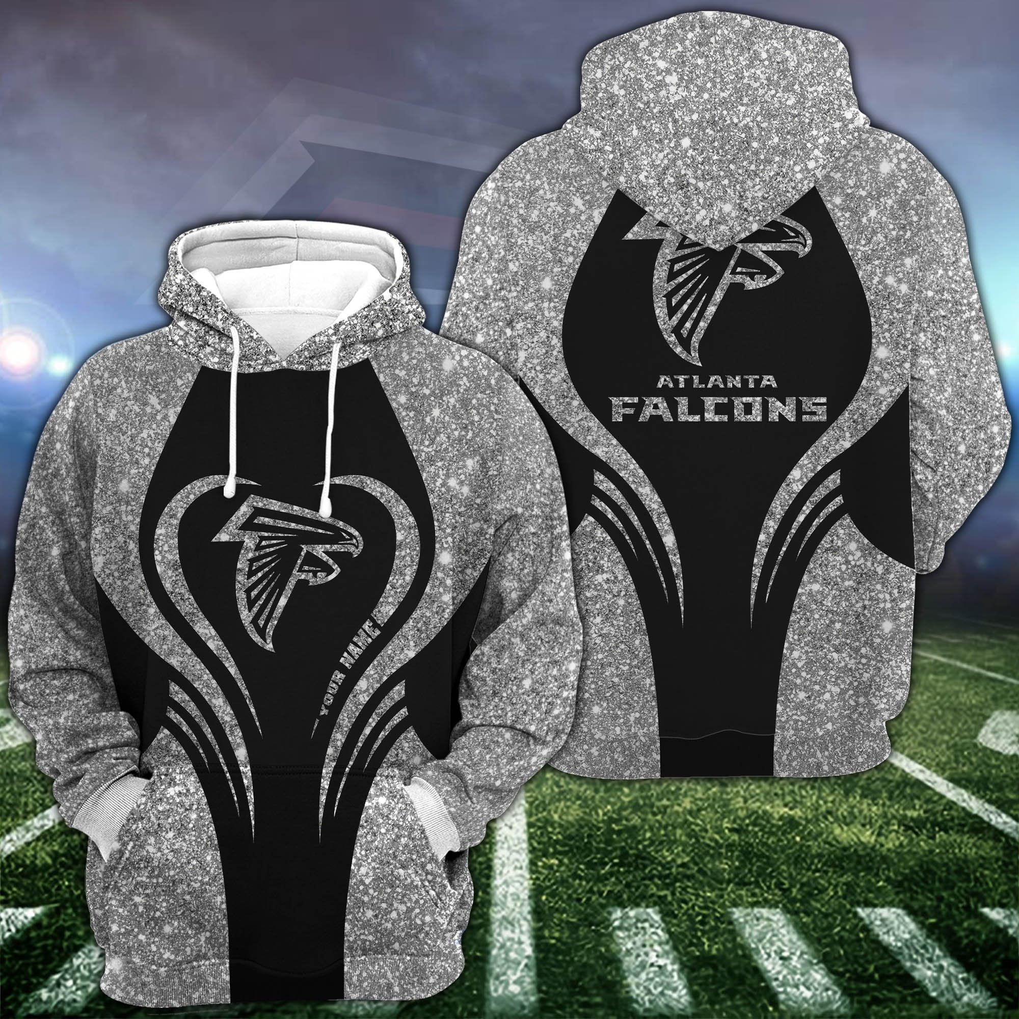 Atlanta Falcons Hoodie #038 Leggings Set For Women Custom Your Name, Leggings Sport, Football Fan Gift 