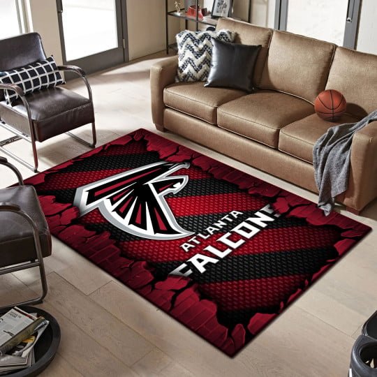 Atlanta Falcons Living Room Rug 2025 Versions, Football Team Living Room Rug, Football Fan Gifts 