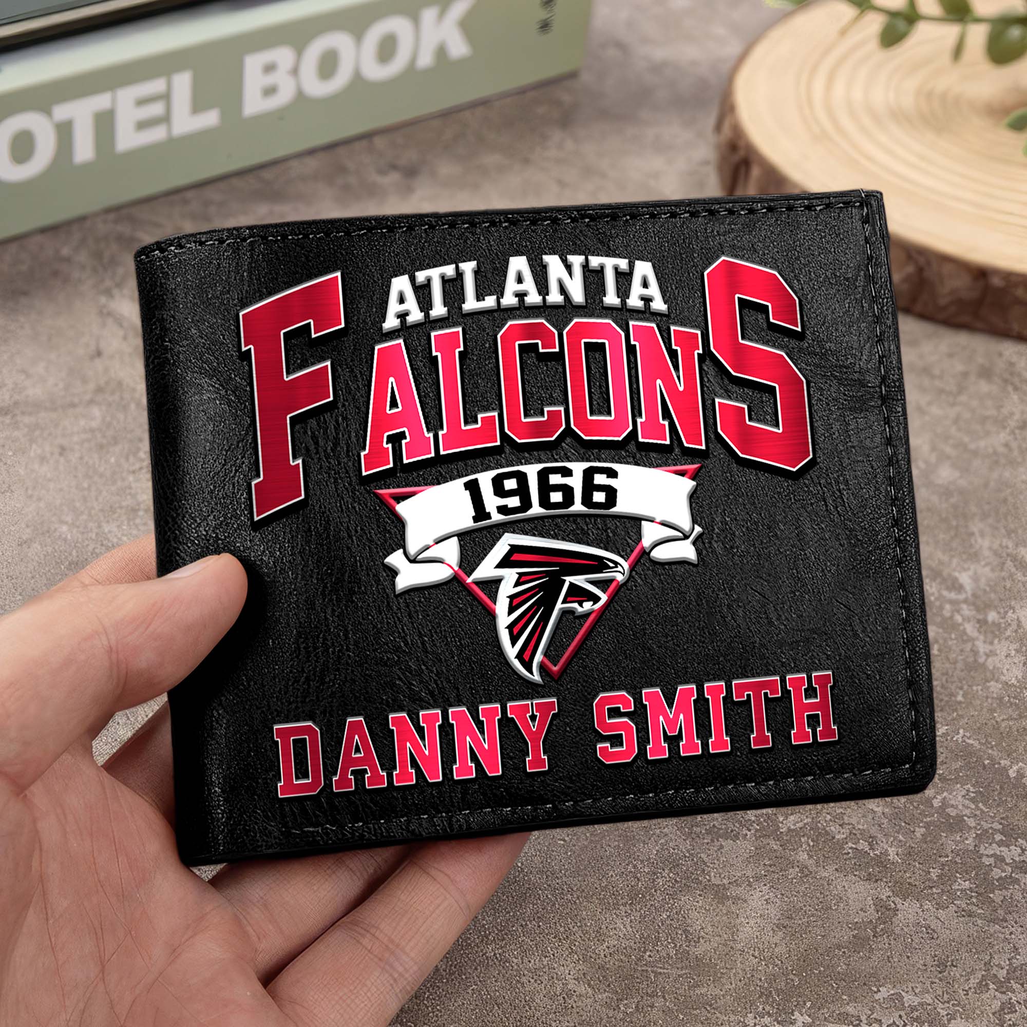 Atlanta Falcons Men Wallet Custom Your Name, Football Team Men Wallet For Fans, Gifts For Football Lovers