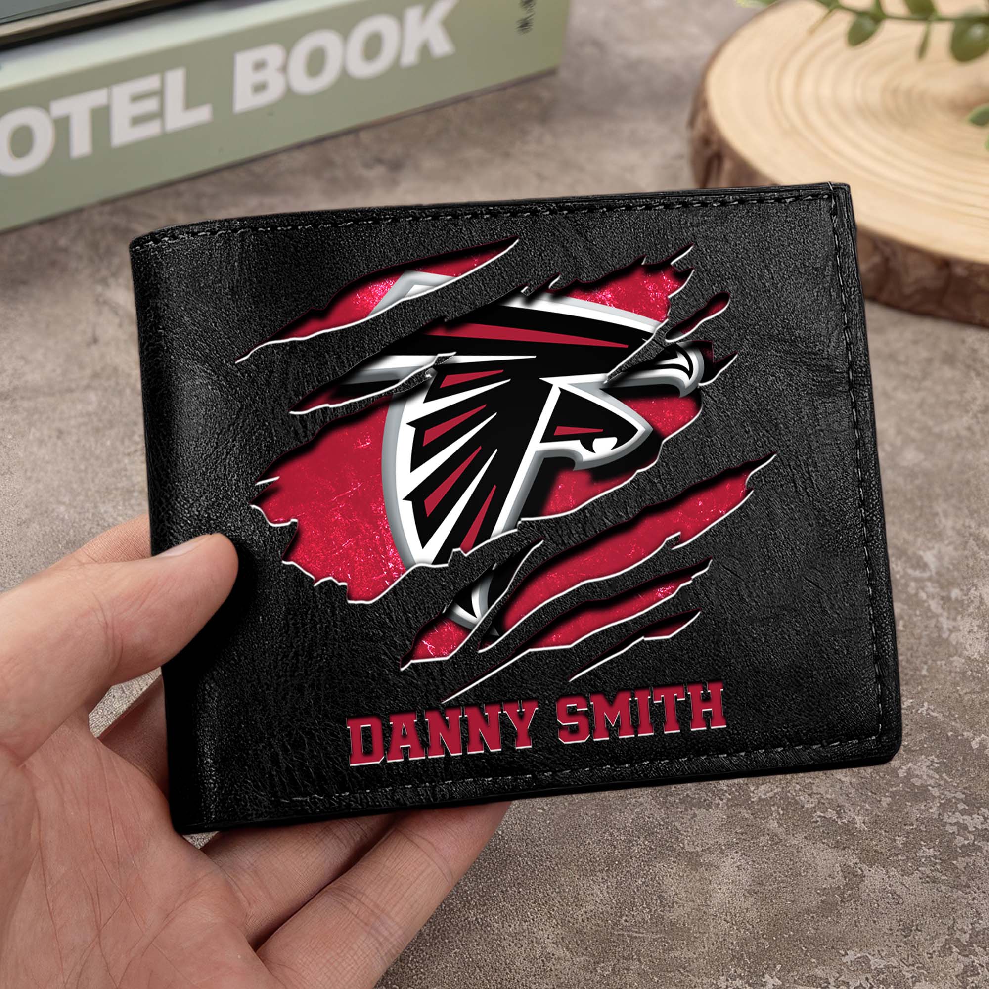 Atlanta Falcons Men Wallet Custom Your Name, Football Team Men Wallet For Fans, Gifts For Football Lovers