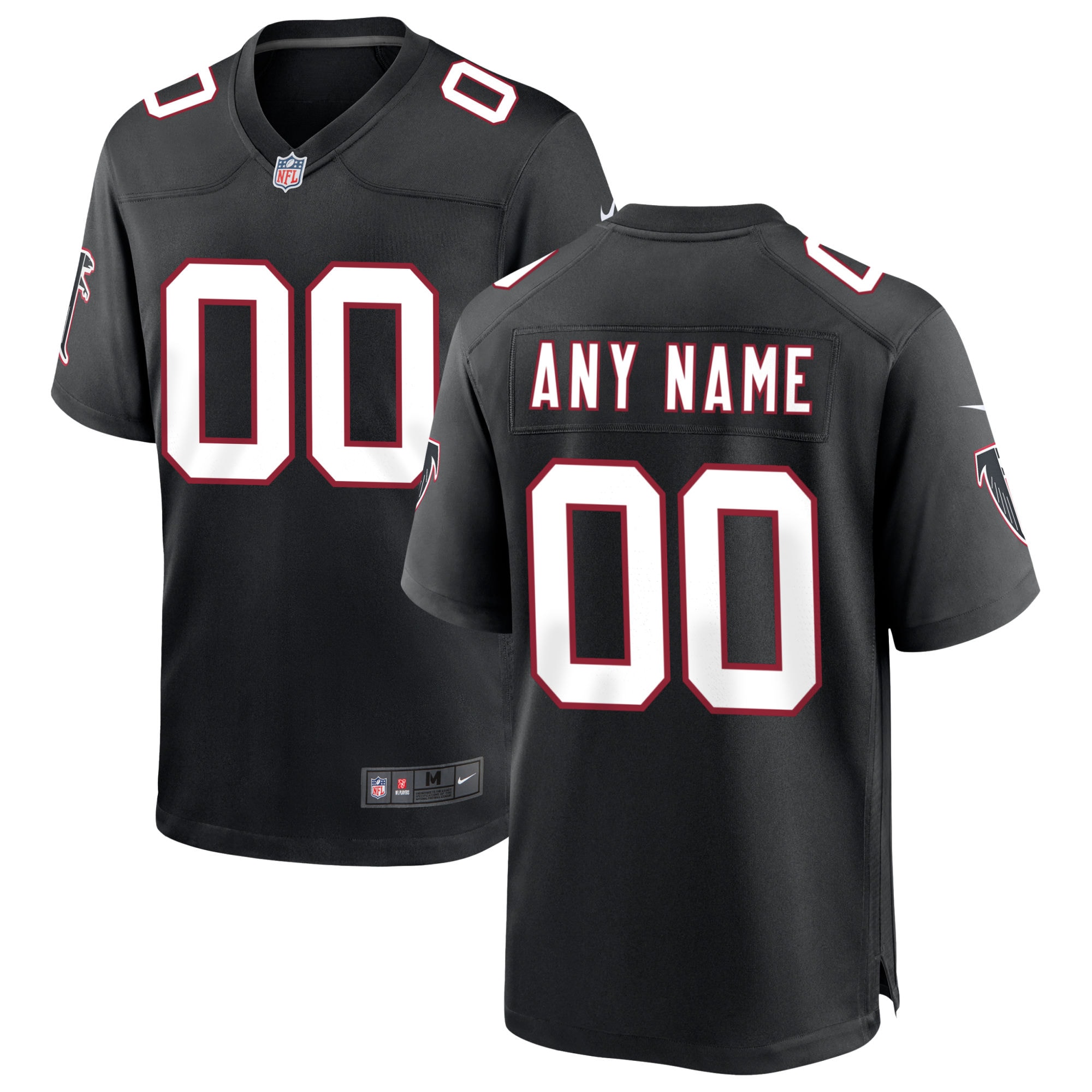 Atlanta Falcons Nike Throwback Custom Game Jersey   Black