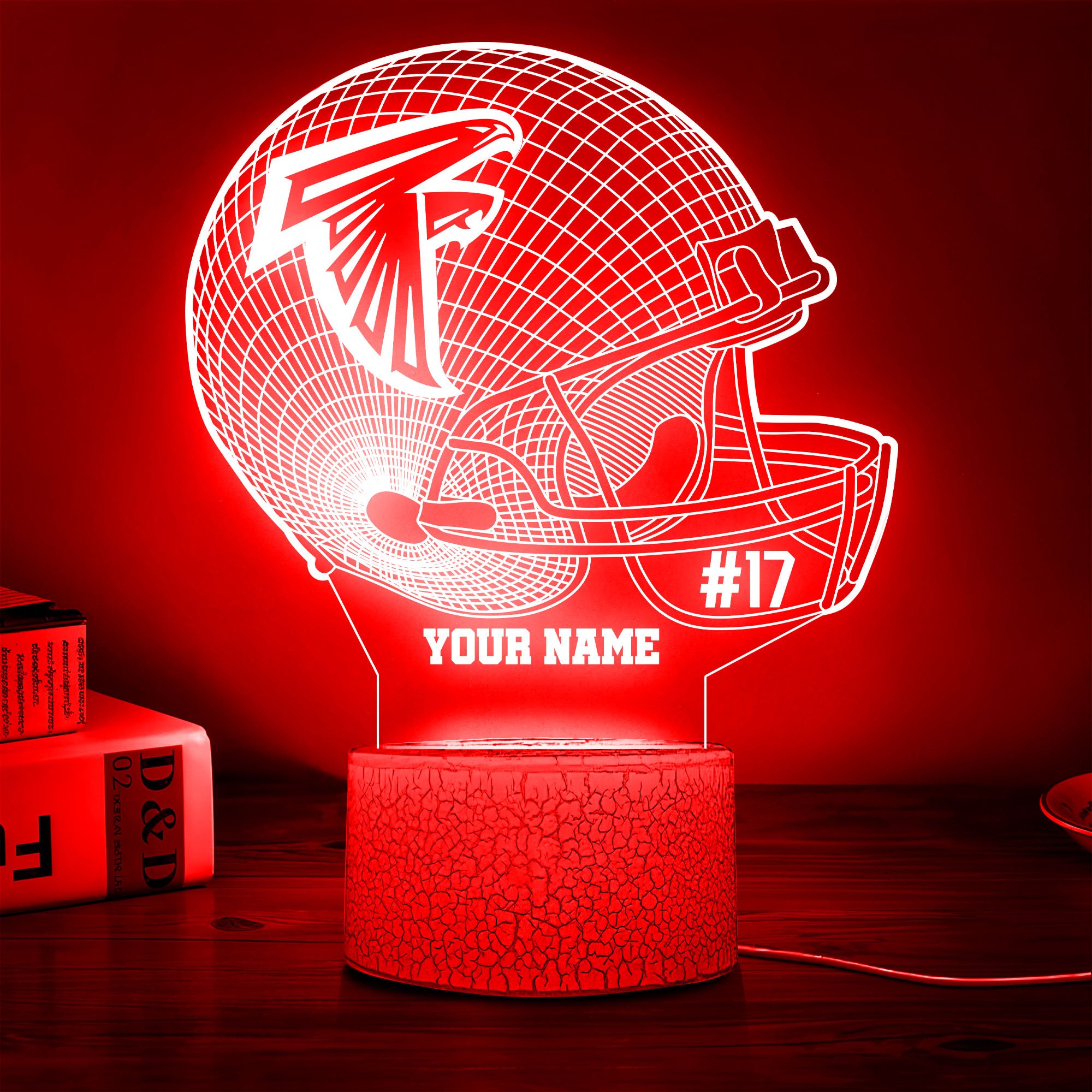 Atlanta Falcons Team 3D Led Lamp Custom Name And Year, Sport Lamp, Home Decor 
