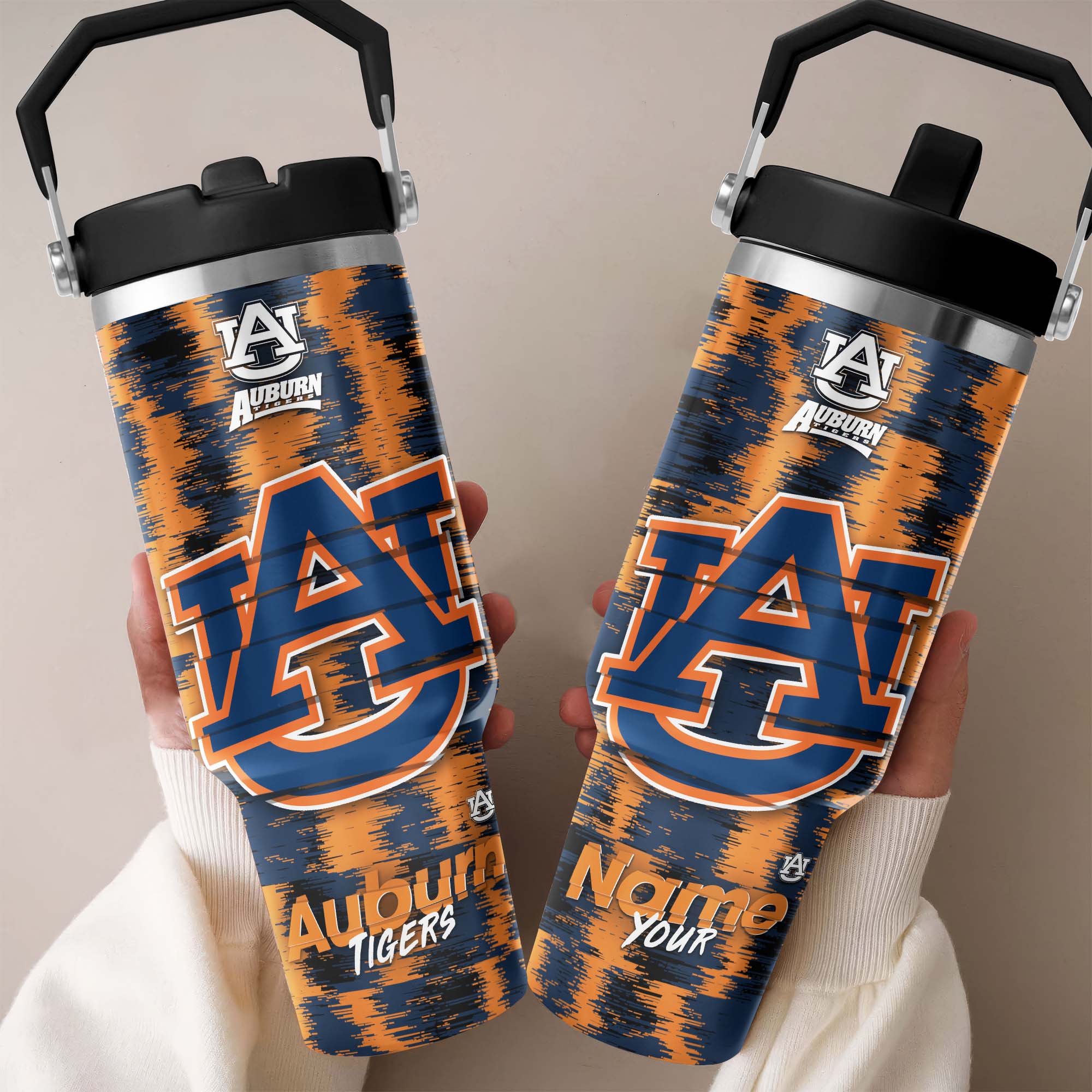 Auburn Tigers Flip Straw 30Oz Tumbler Custom Your Name, Sport Flip Straw 30Oz Tumbler, Fan Gifts