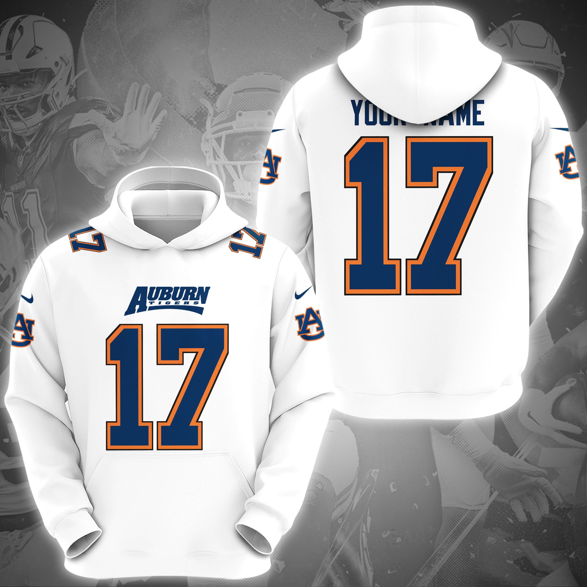 Auburn Tigers Hoodie Custom Name And Number, Sport Gifts, Fan Gifts