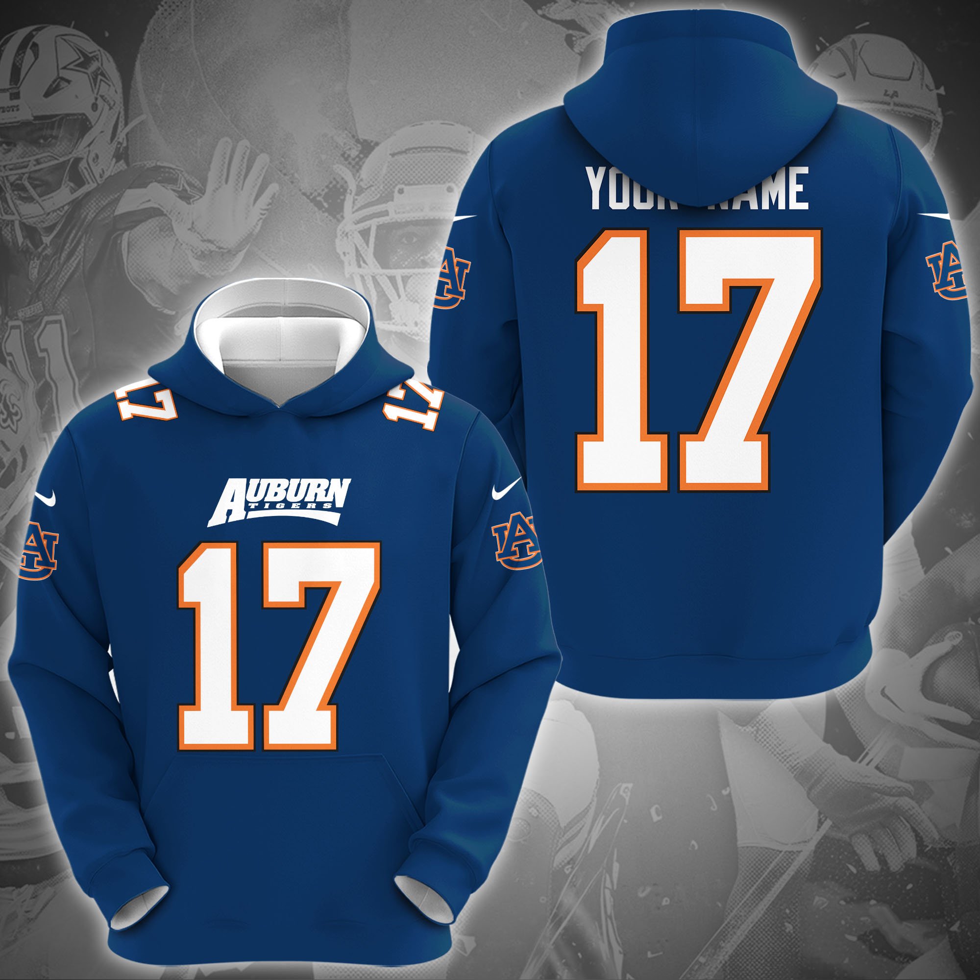 Auburn Tigers Hoodie Custom Name And Number, Sport Gifts For Fan