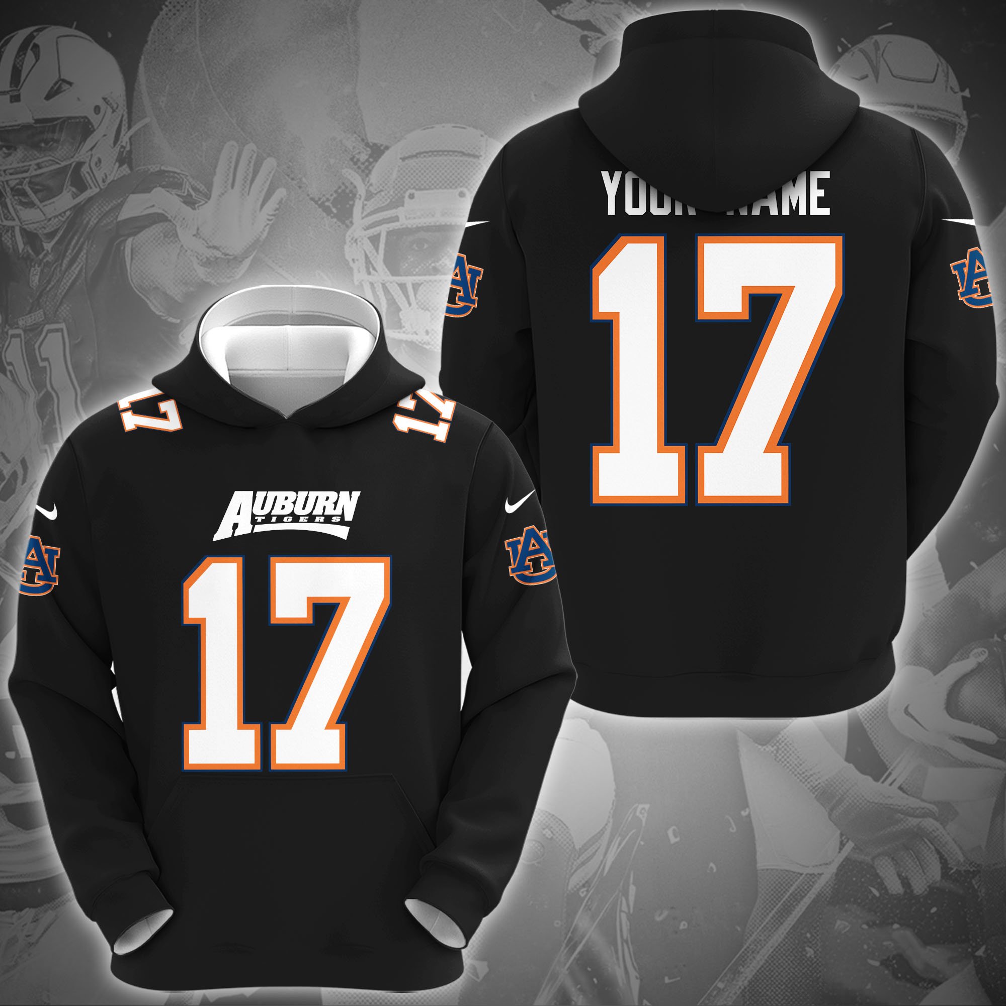 Auburn Tigers Hoodie Custom Name And Number, Sport Hoodie For Fans