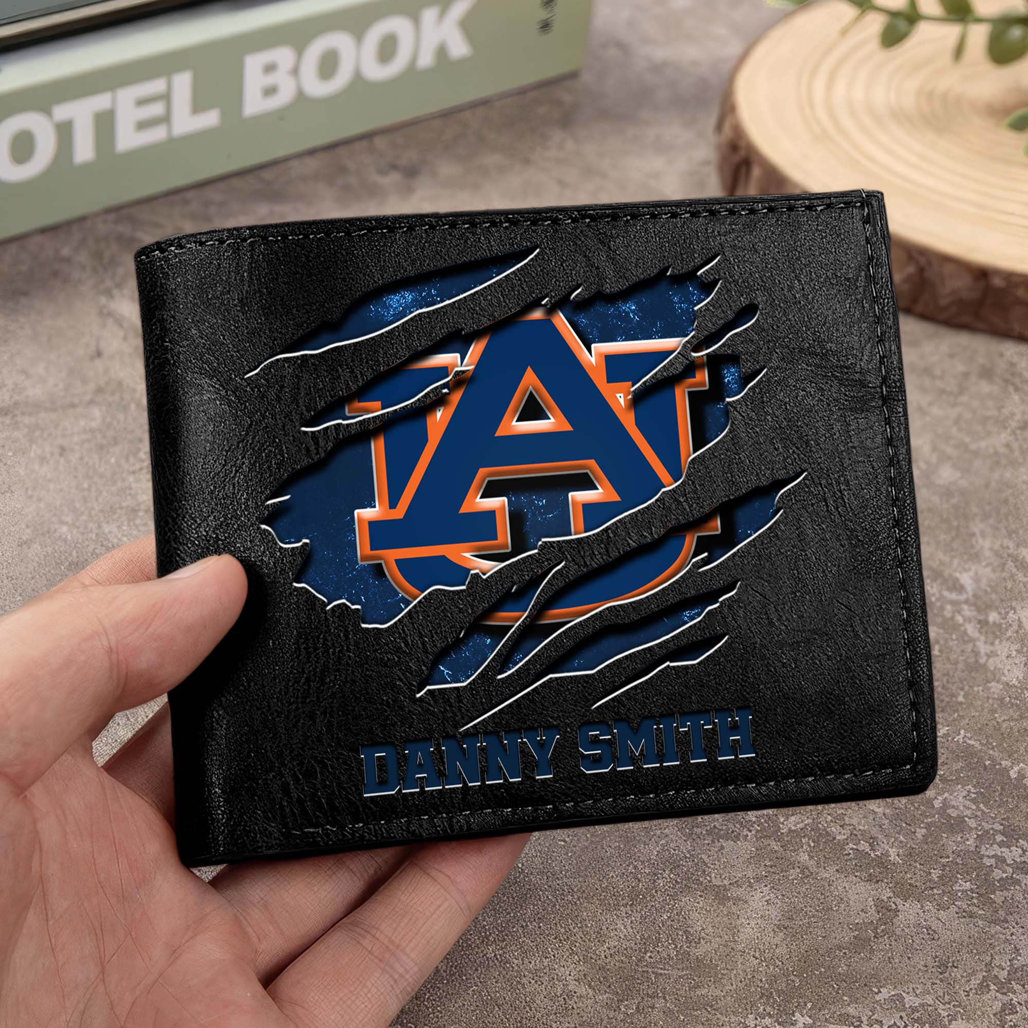 Auburn Tigers Men Wallet Custom Your Name, Football Team Men Wallet For Fans, Gifts For Football Lovers