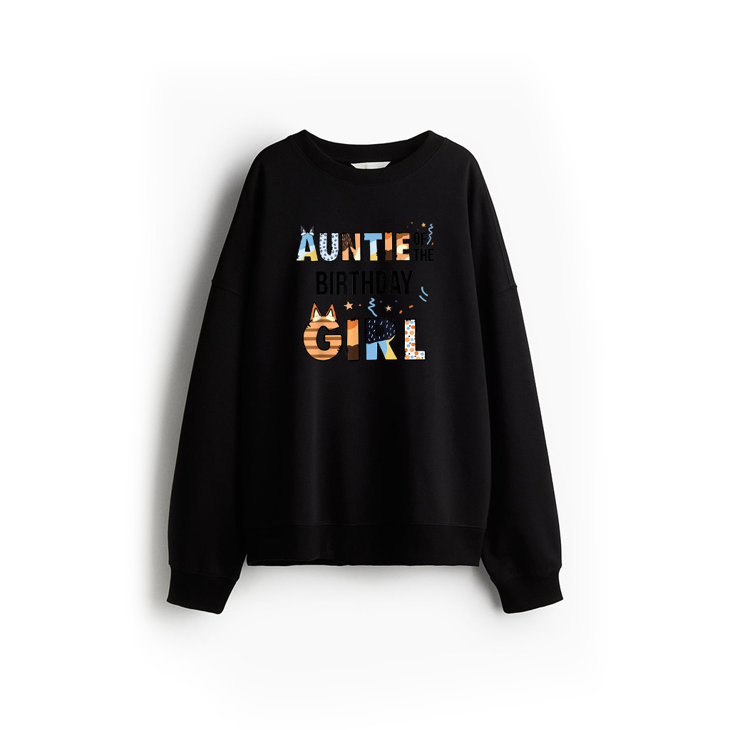 Auntie Of The Birthday Girl Party Blue Dog Lover Matching Sweatshirt 21-07-2025