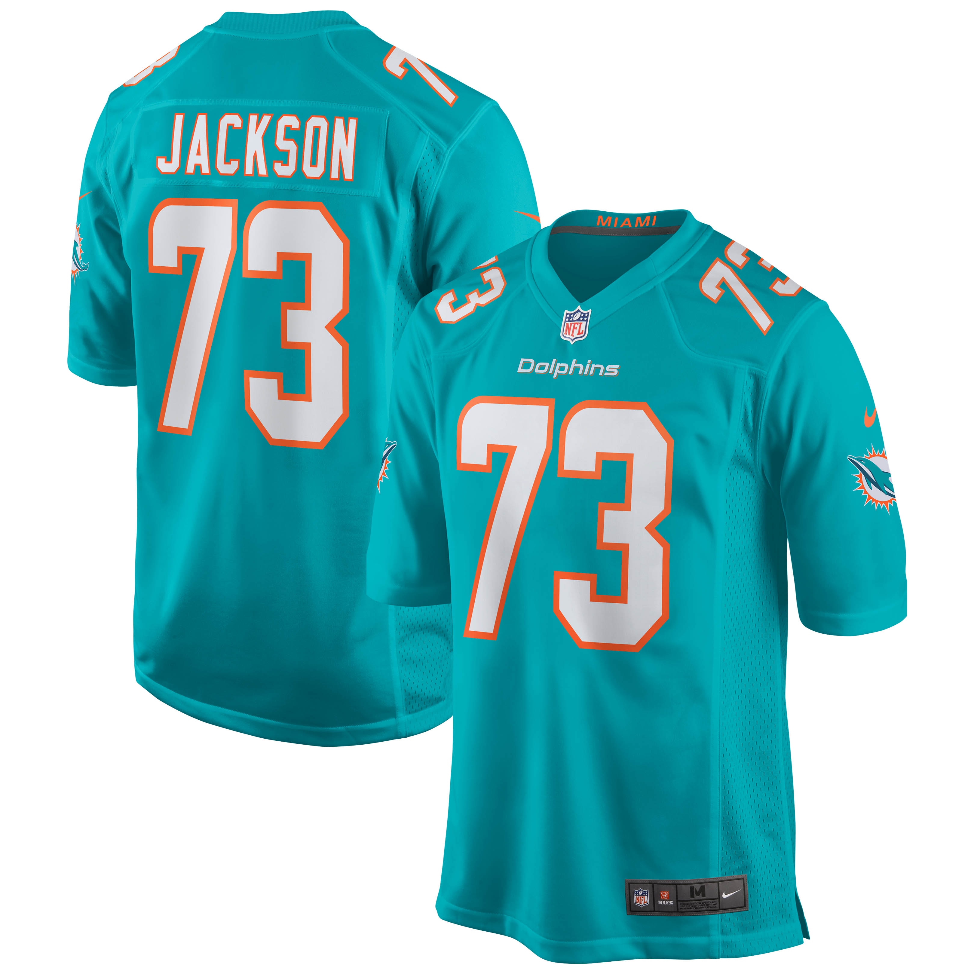 Austin Jackson Miami Dolphins Nike Game Jersey   Aqua