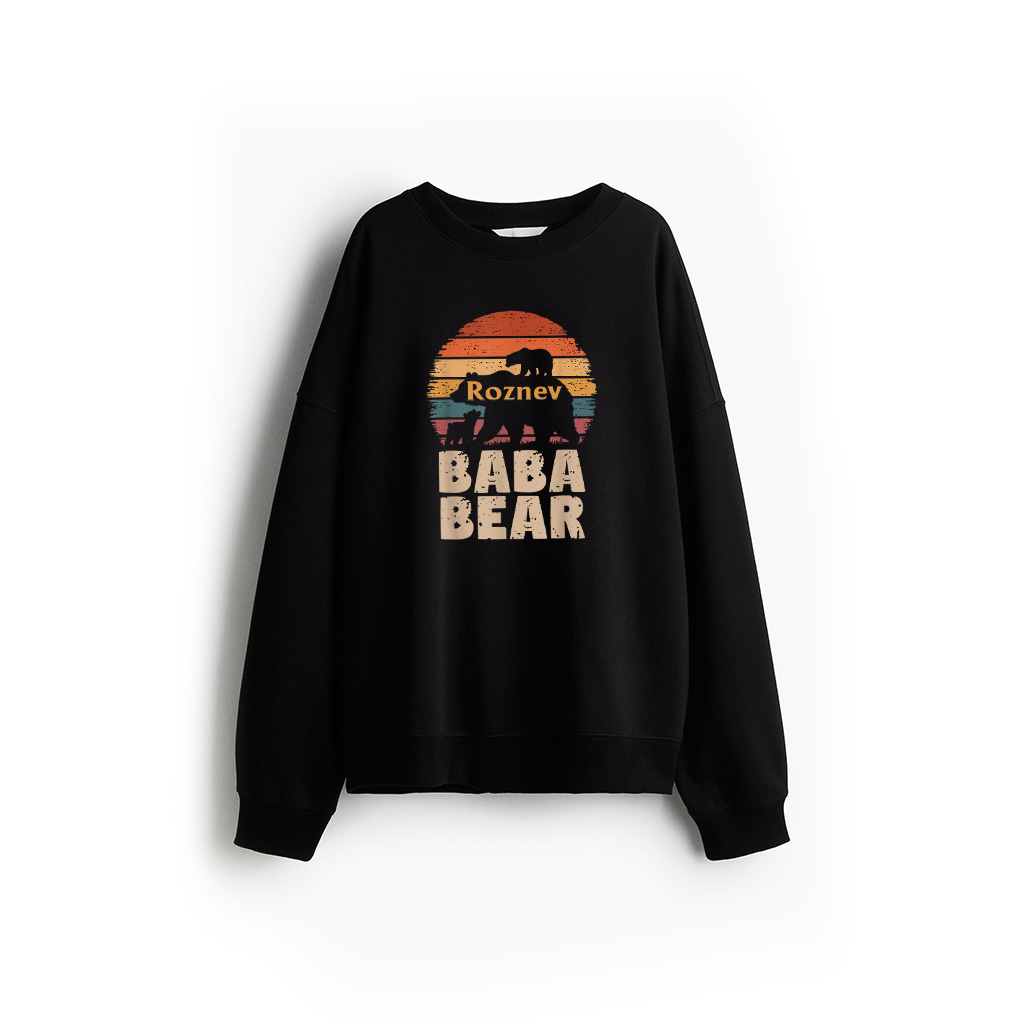 Baba Bear Vintage Retro Funny Father's Day 2 Cubs Sweatshirt 