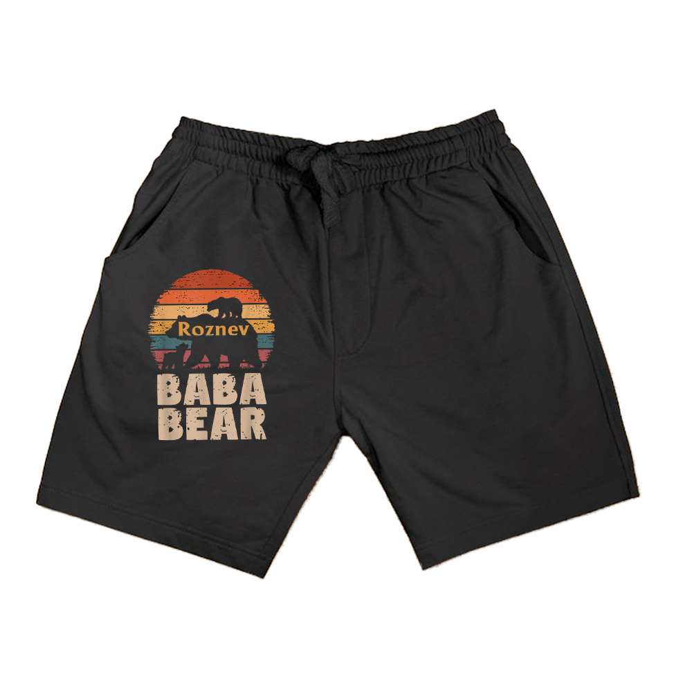 Baba Bear Vintage Retro Funny Father's Day 2 Cubs Shorts 