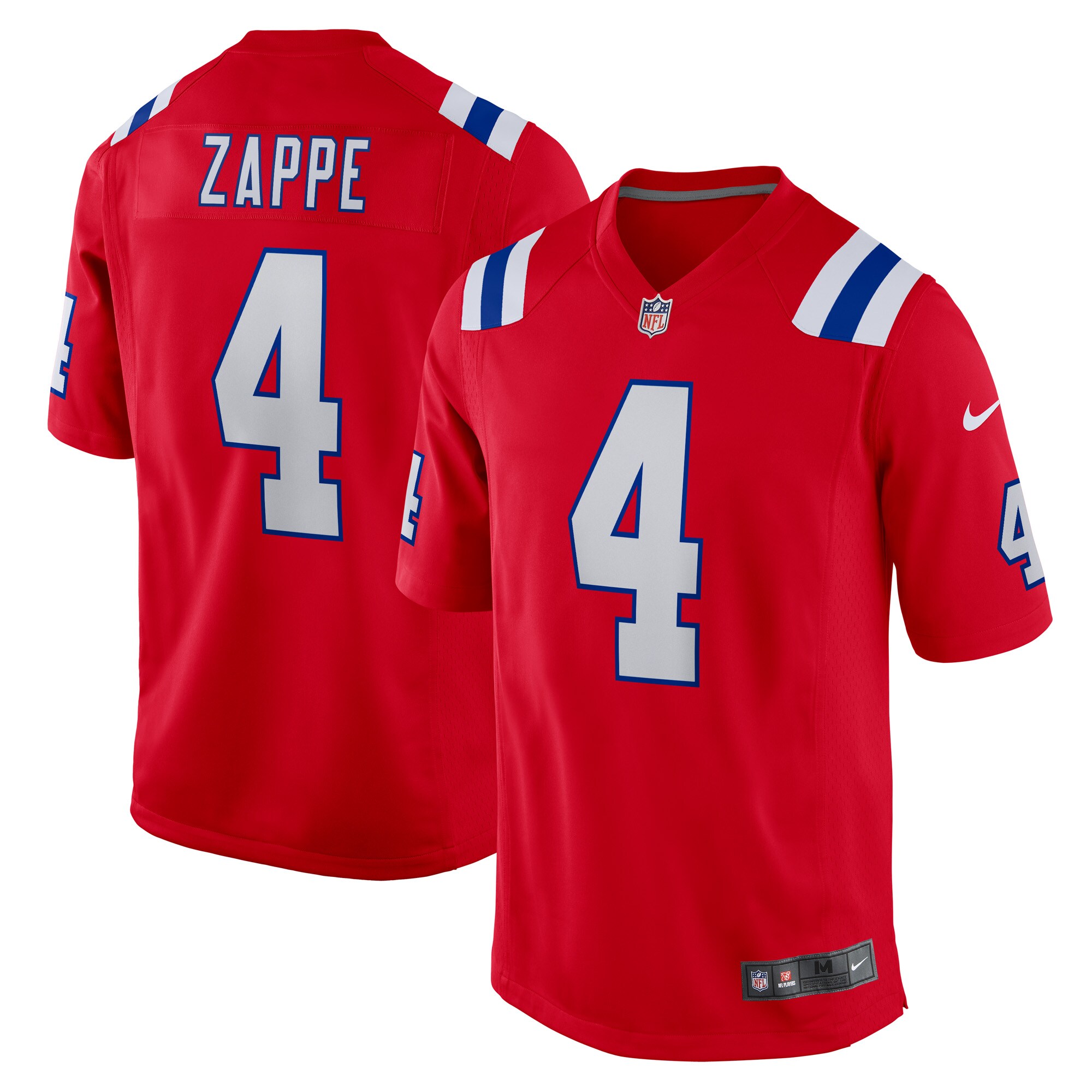 Bailey Zappe New England Patriots Nike Alternate Game Player Jersey   Red
